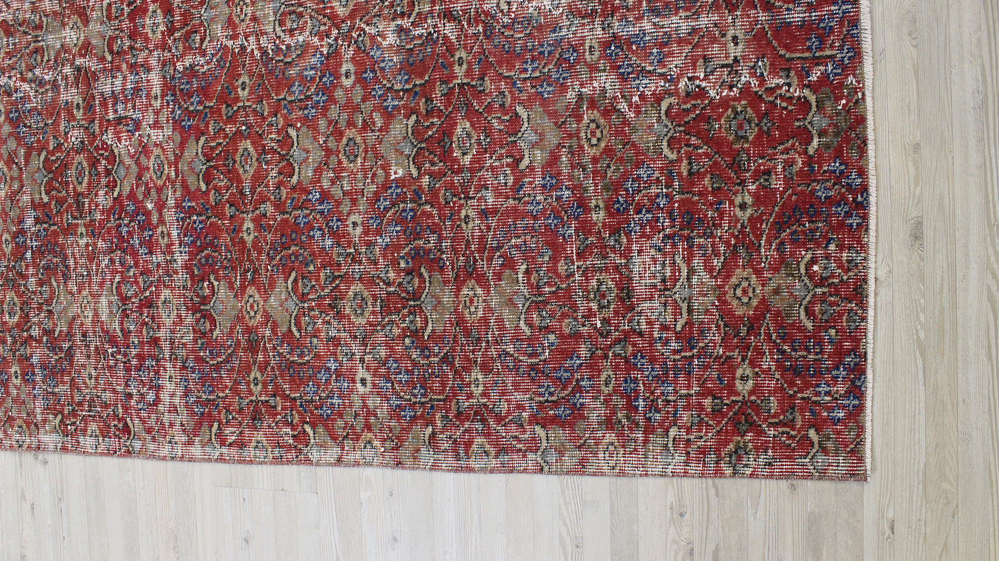 Distressed Handmade Vintage Rug — detail view 5, handmade vintage rug