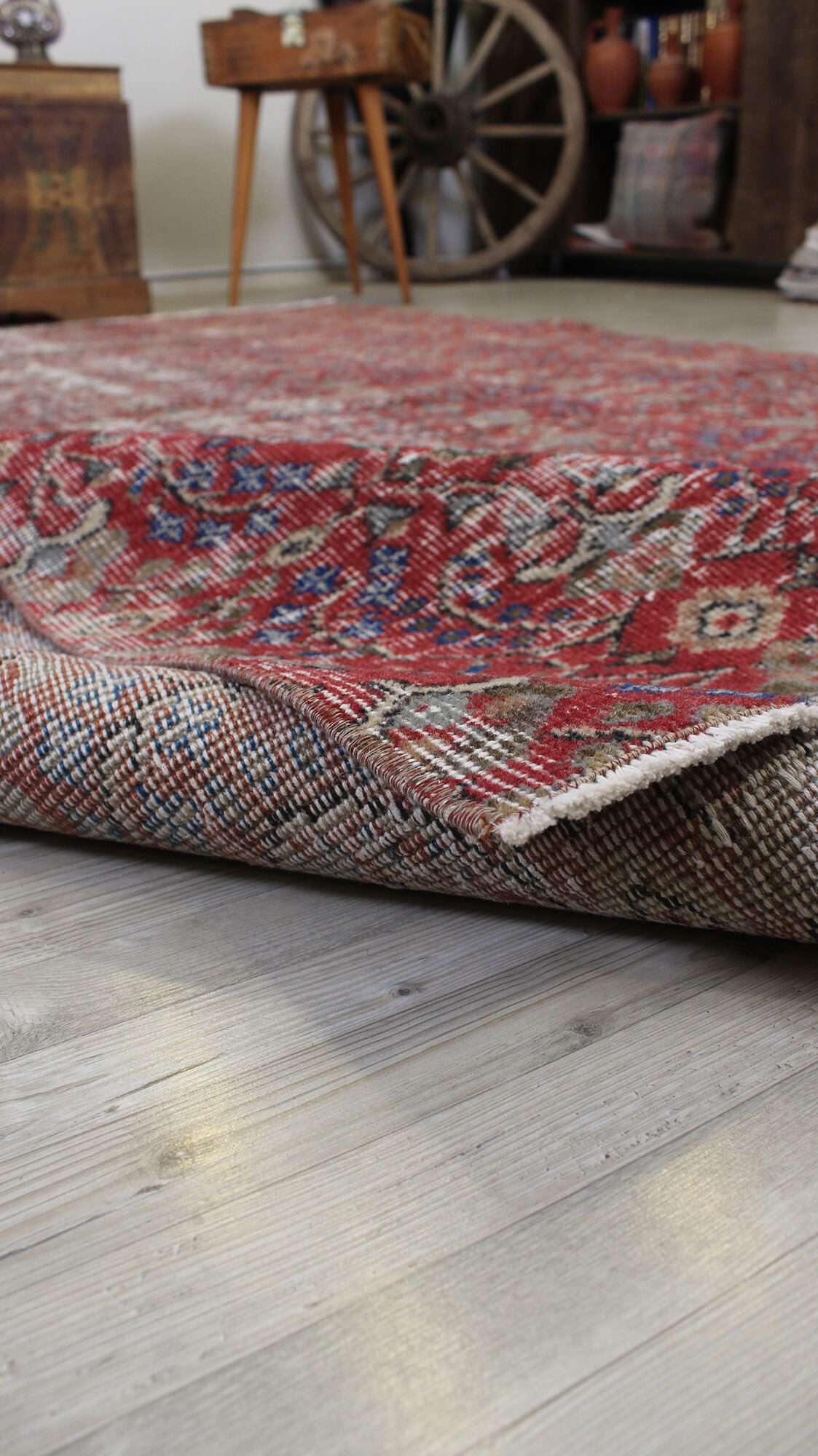 Eskitme El Yapımı Vintage Halı 188 x 293 cm 10513 - Görsel 8