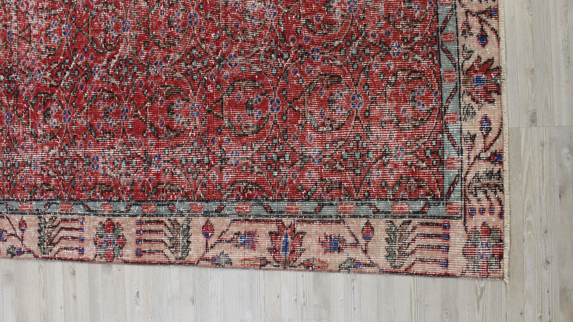 Vintage Handmade Wool Rug — detail view 2, handmade vintage rug