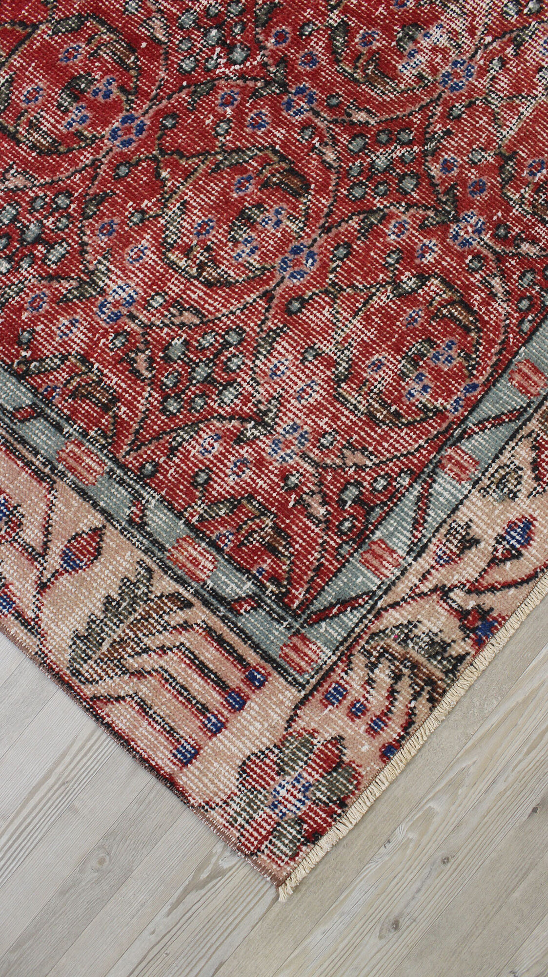 Vintage Handmade Wool Rug — detail view 3, handmade vintage rug