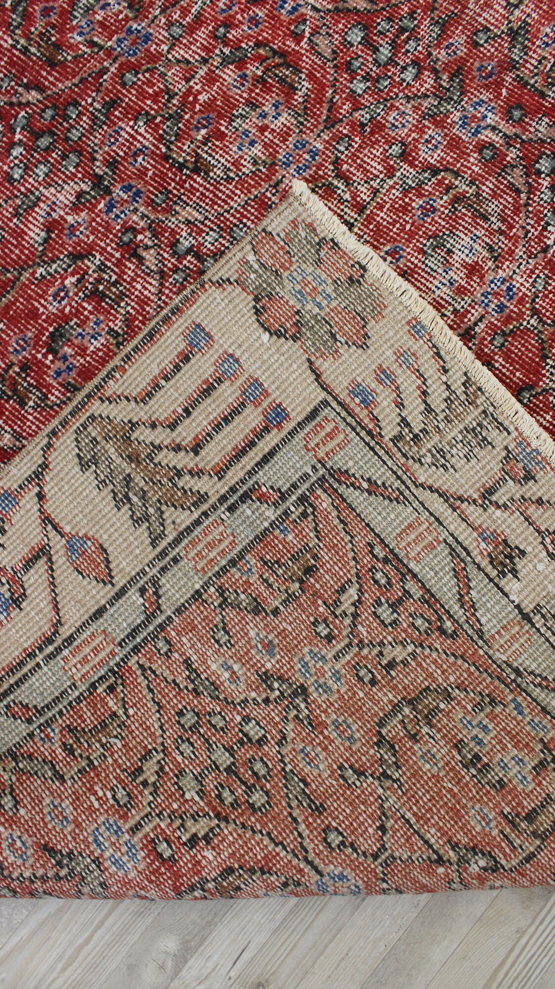 Vintage Handmade Wool Rug — detail view 4, handmade vintage rug