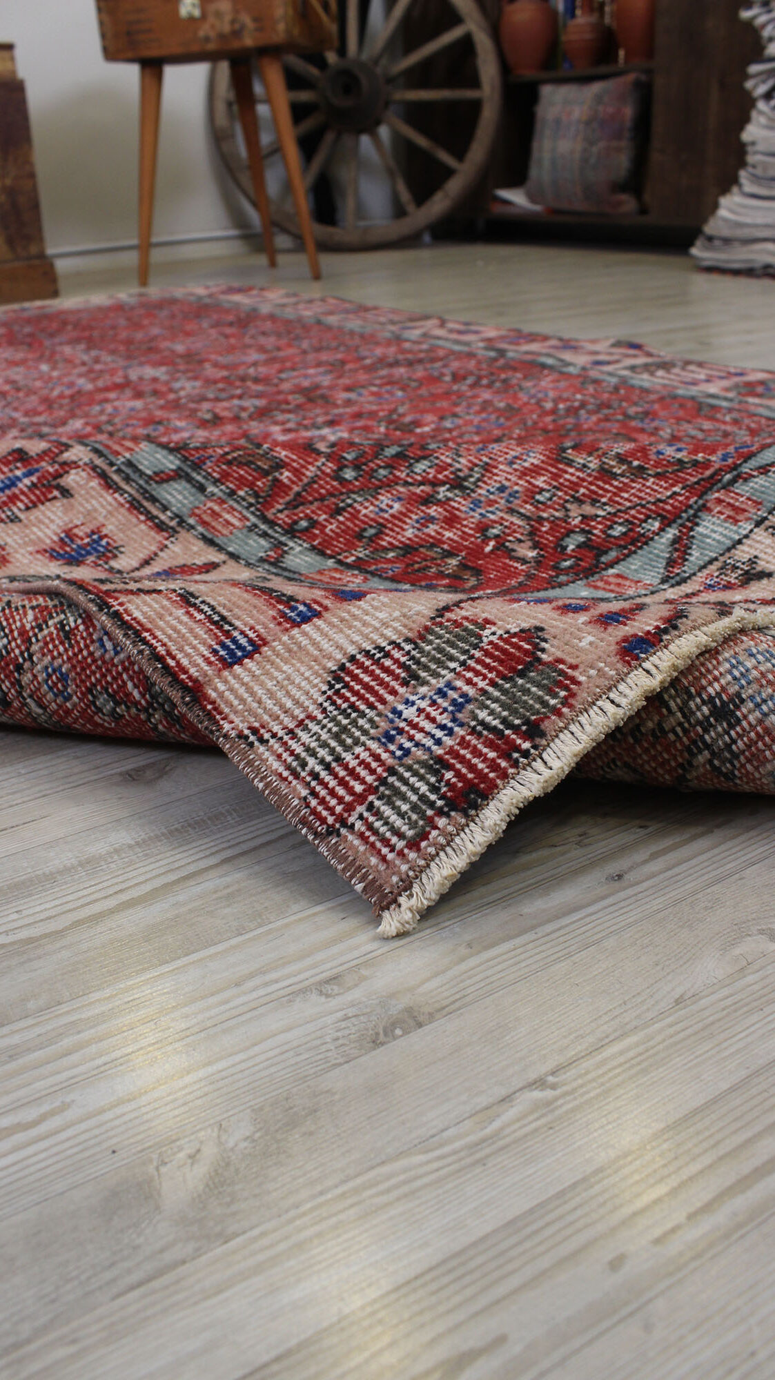 Vintage Handmade Wool Rug — detail view 5, handmade vintage rug