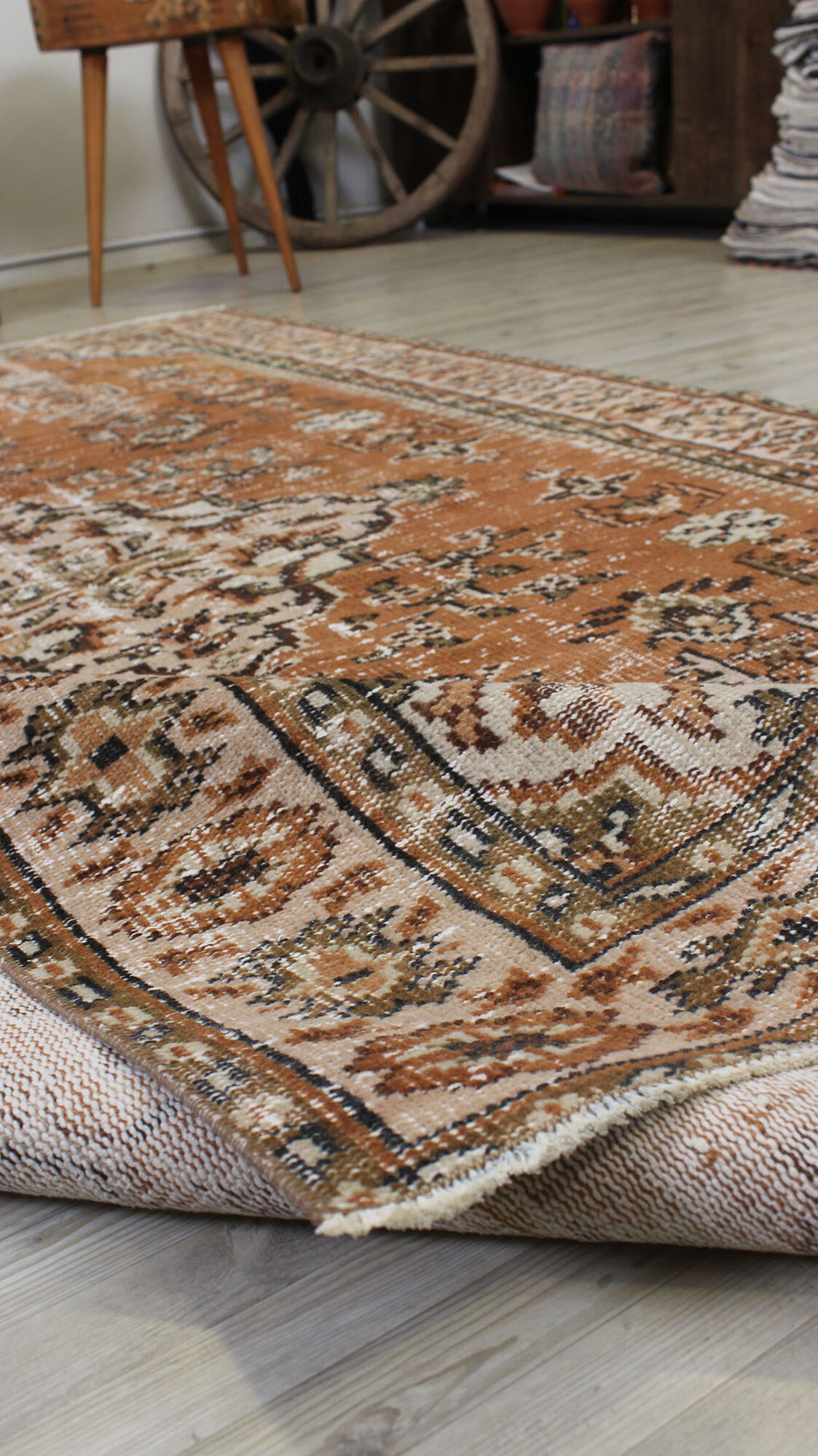 Eskitme El Yapımı Yün Vintage Halı 164 x 279 cm 10516 - Görsel 8
