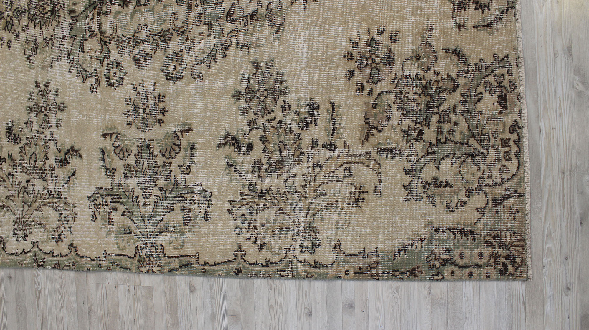 Distressed Vintage Handwoven Rug — detail view 4, handmade vintage rug
