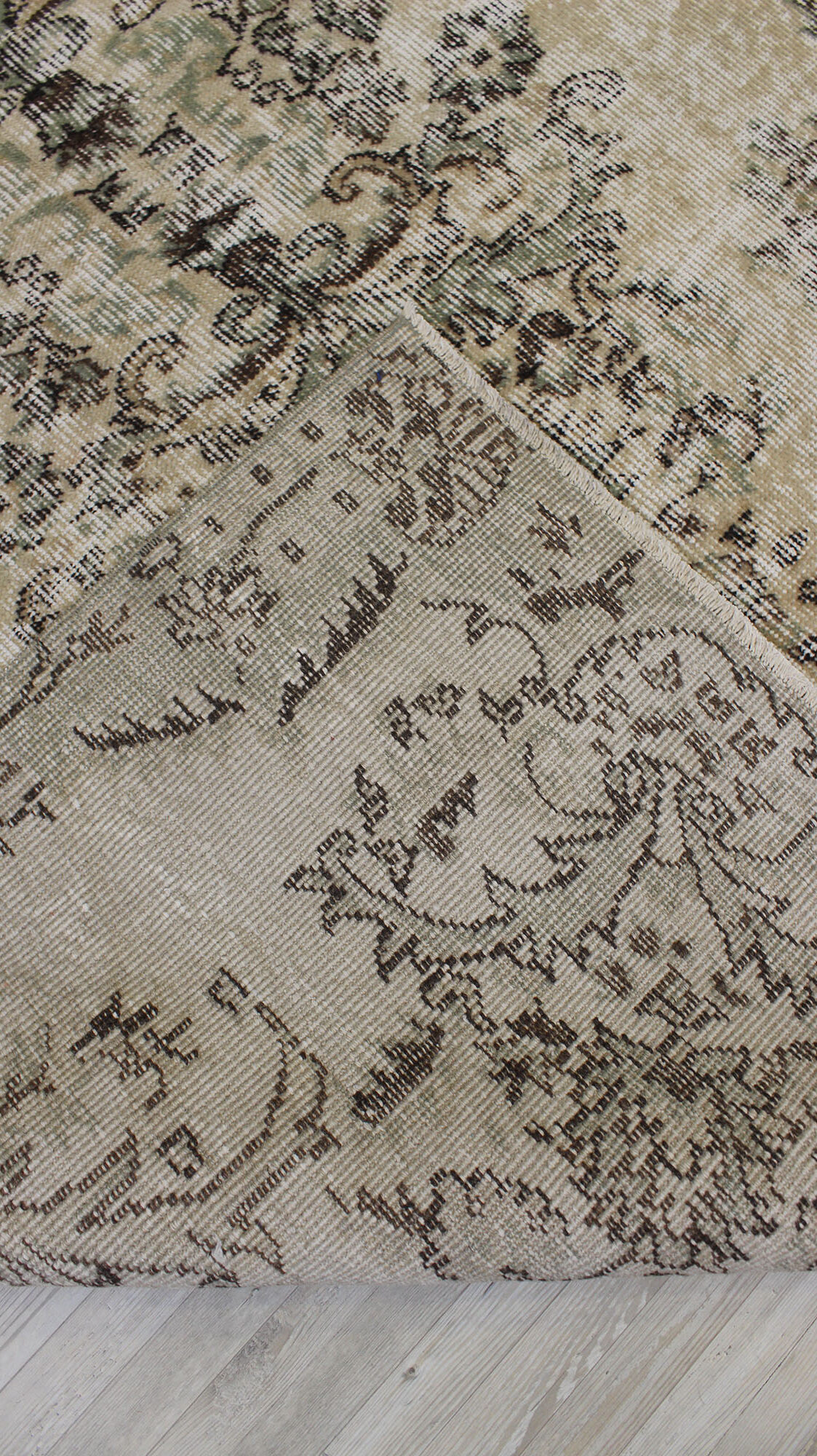 Distressed Vintage Handwoven Rug — detail view 5, handmade vintage rug