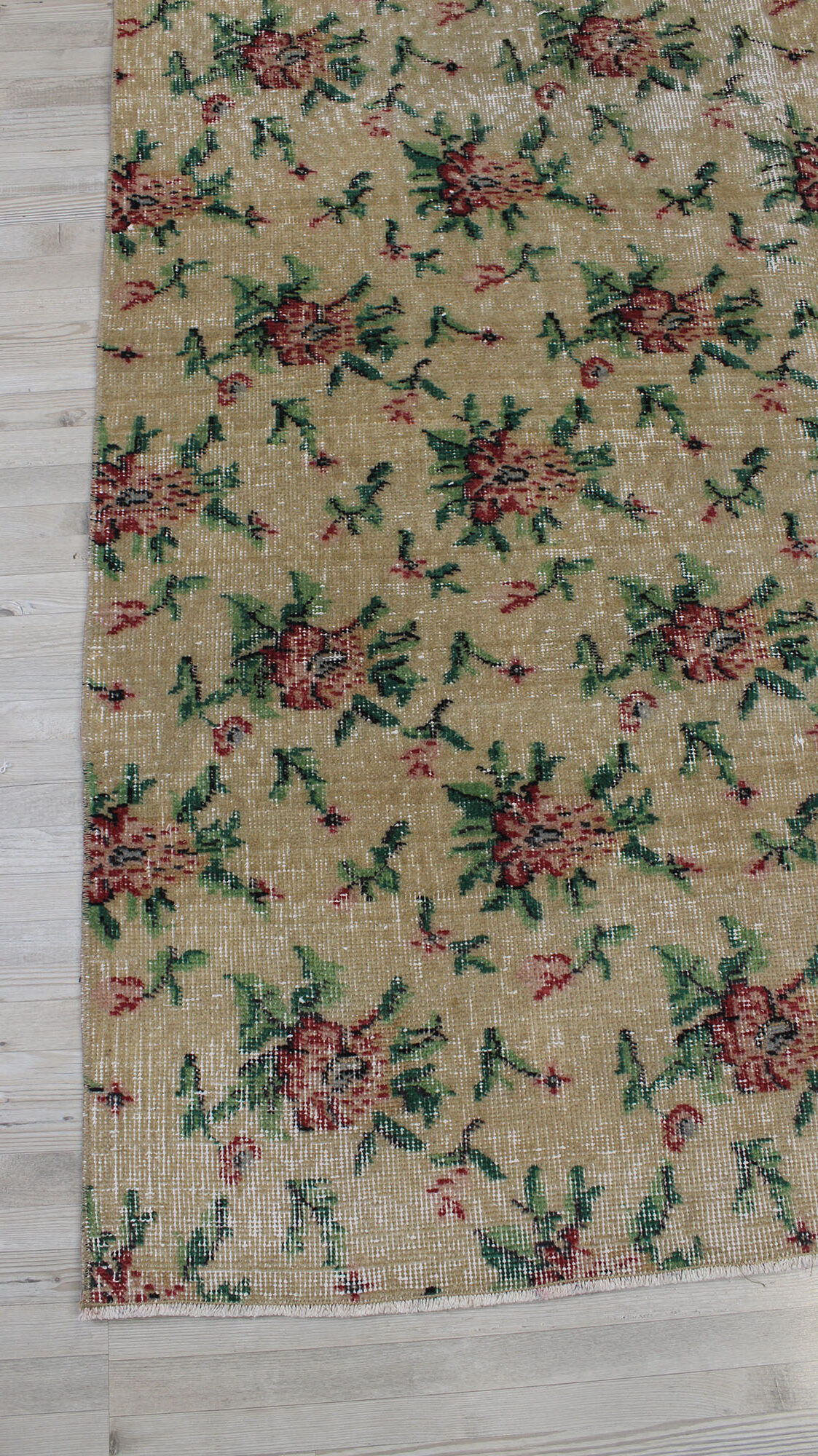 Distressed Vintage Handmade Rug — detail view 3, handmade vintage rug