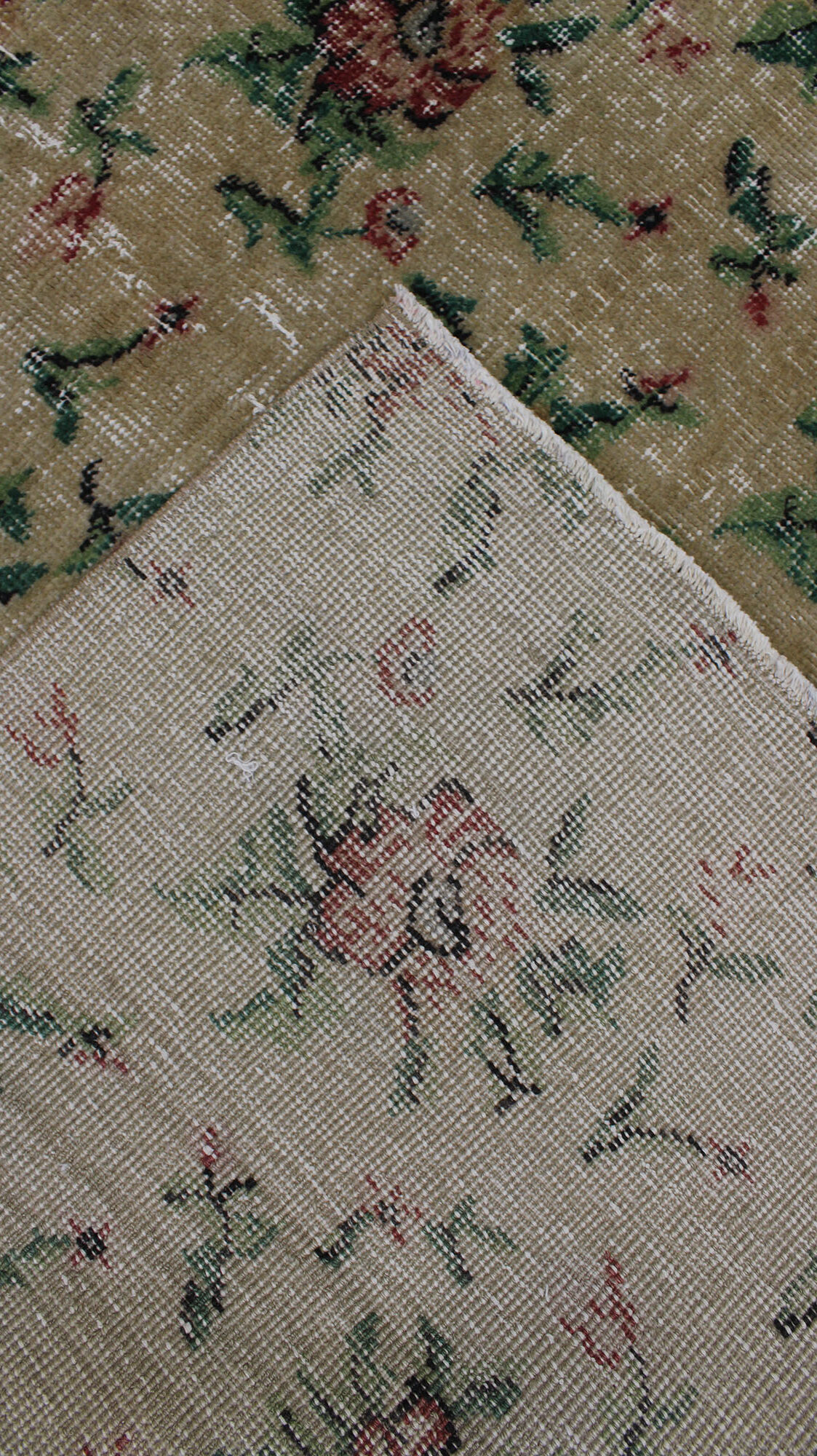 Distressed Vintage Handmade Rug — detail view 5, handmade vintage rug