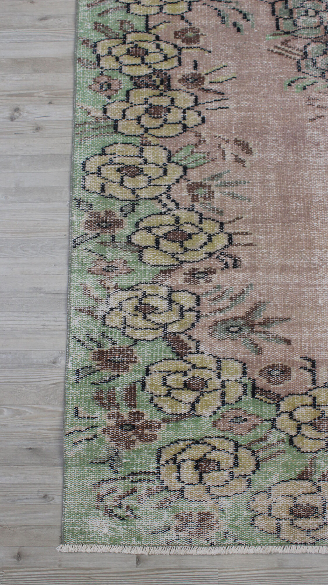 Distressed Vintage Rug — detail view 3, handmade vintage rug