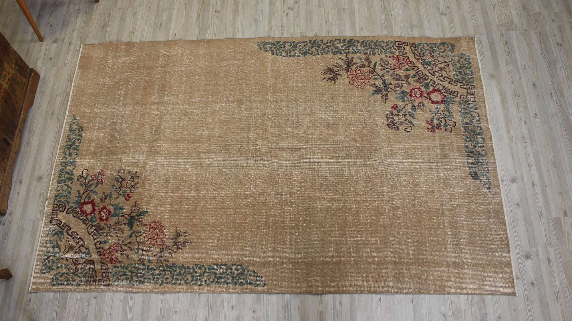 Eskitme Yün El Dokuma Halı Vintage 152 x 244 cm 10524 - Görsel 8