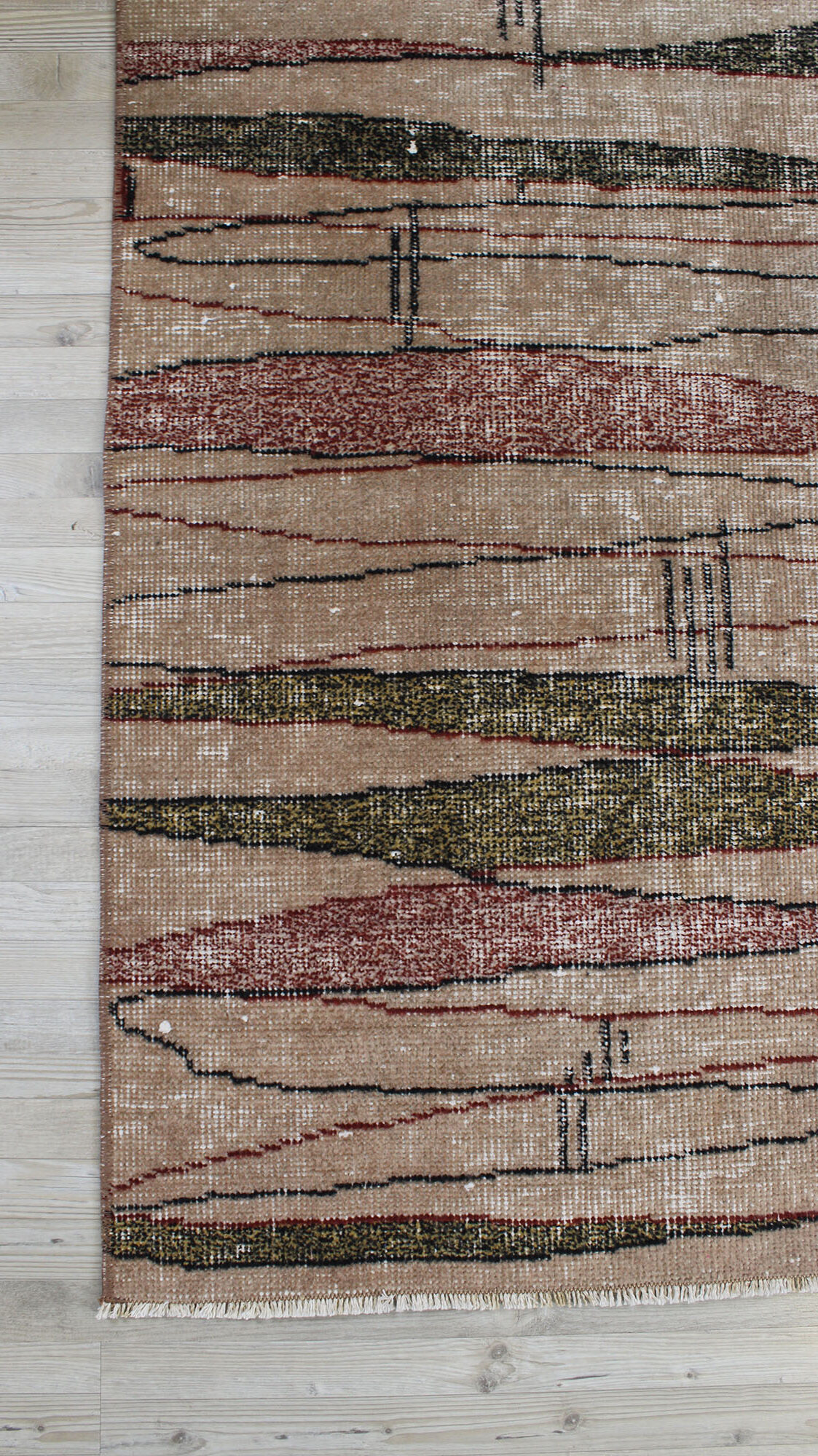 Vintage Handwoven Rug, Distressed — detail view 3, handmade vintage rug