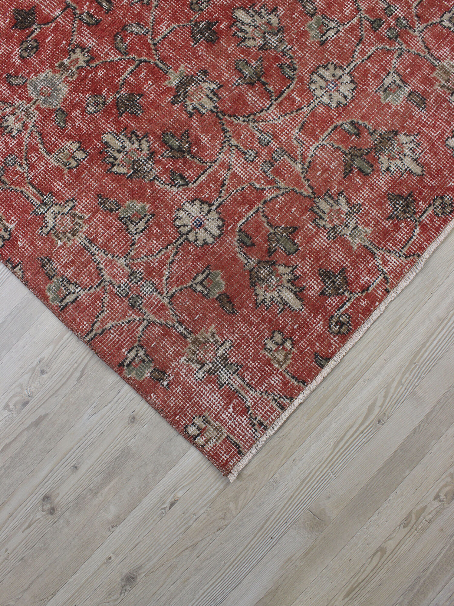 Vintage Handmade Rug, Distressed — detail view 4, handmade vintage rug