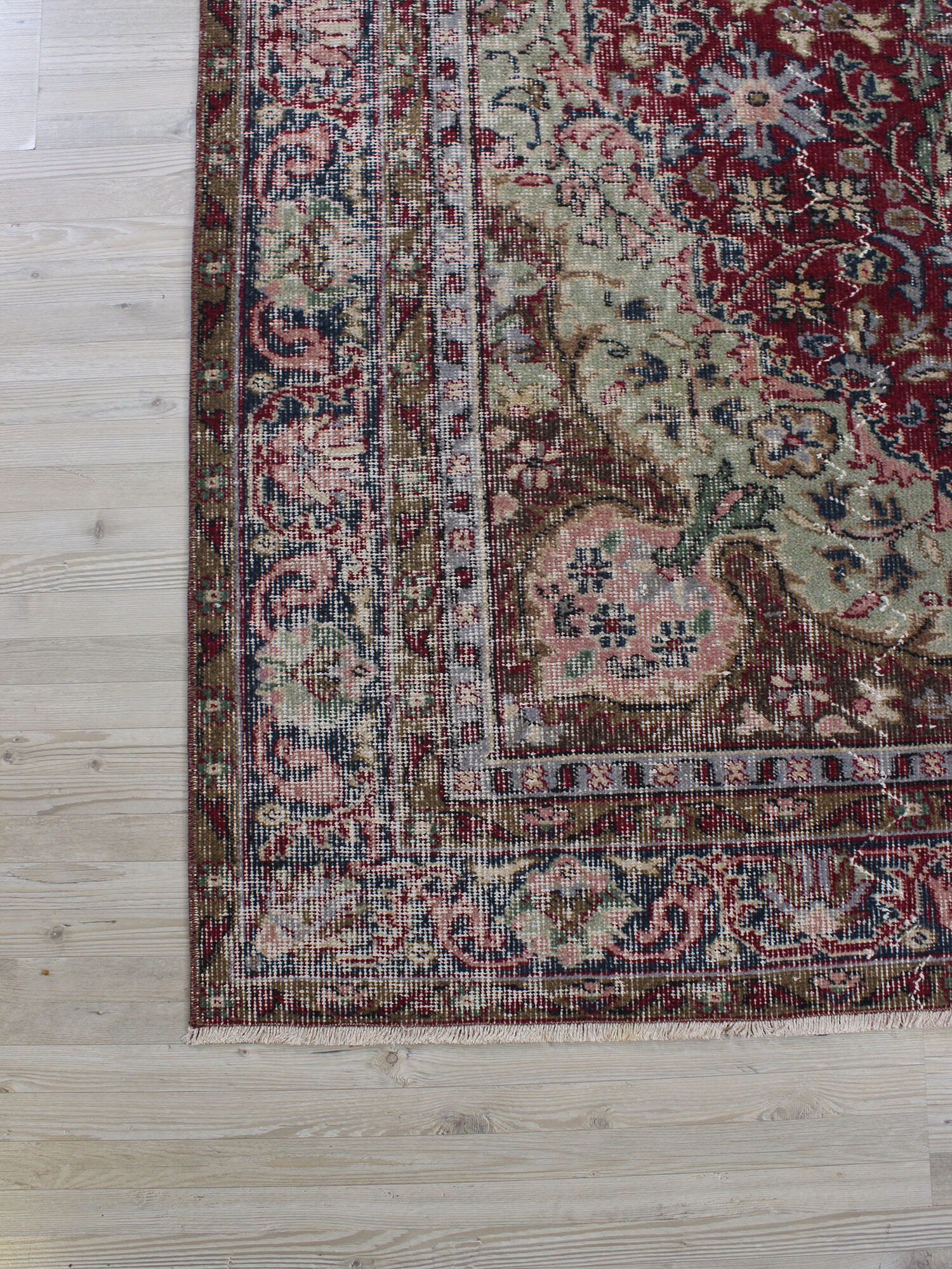 Vintage Distressed Rug — detail view 2, handmade vintage rug