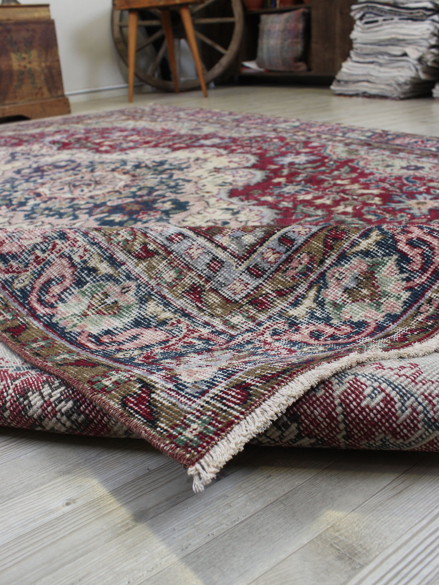 Vintage Distressed Rug — detail view 3, handmade vintage rug