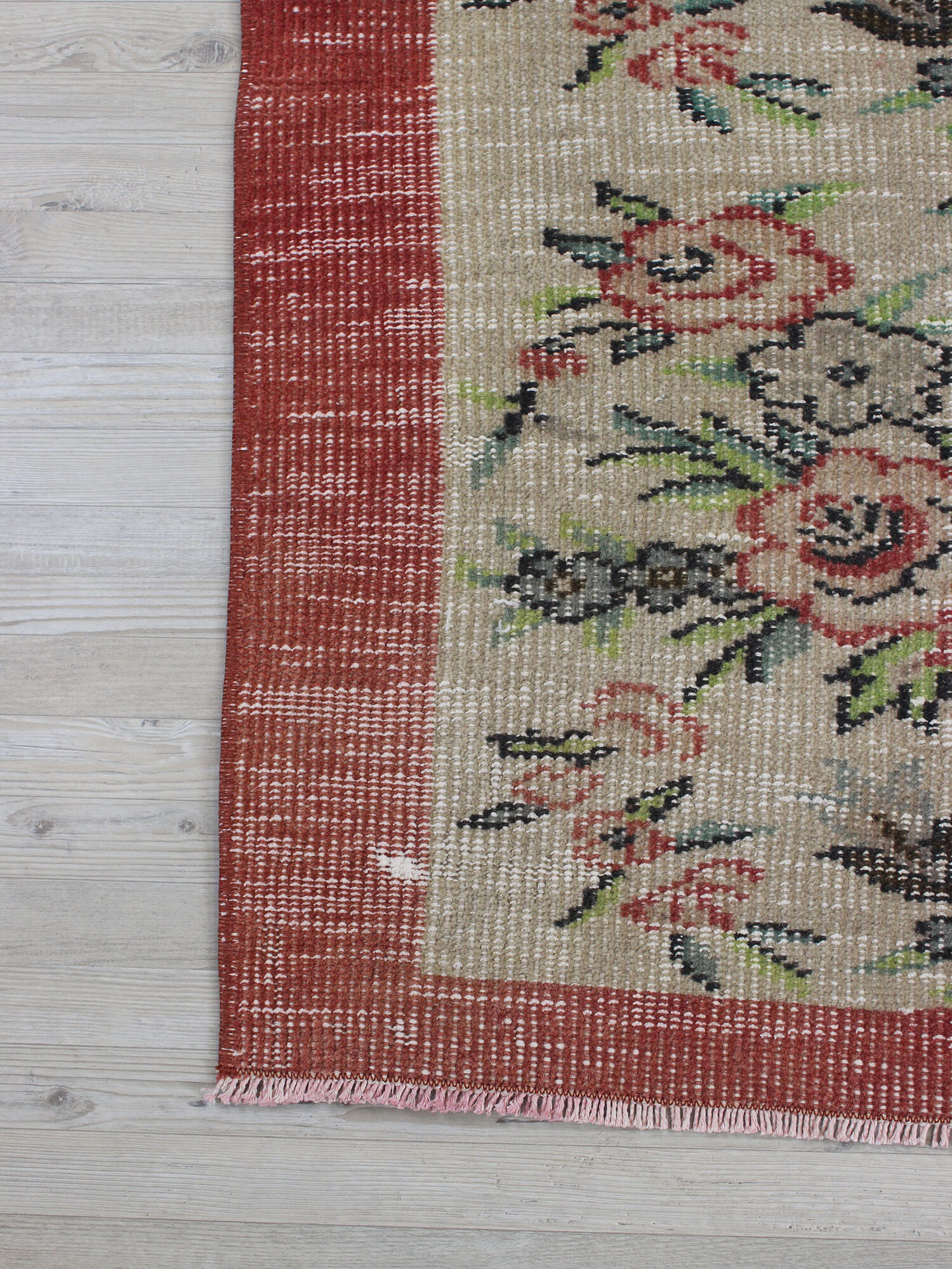 Vintage Wool Hand-Knotted Rug — detail view 4, handmade vintage rug