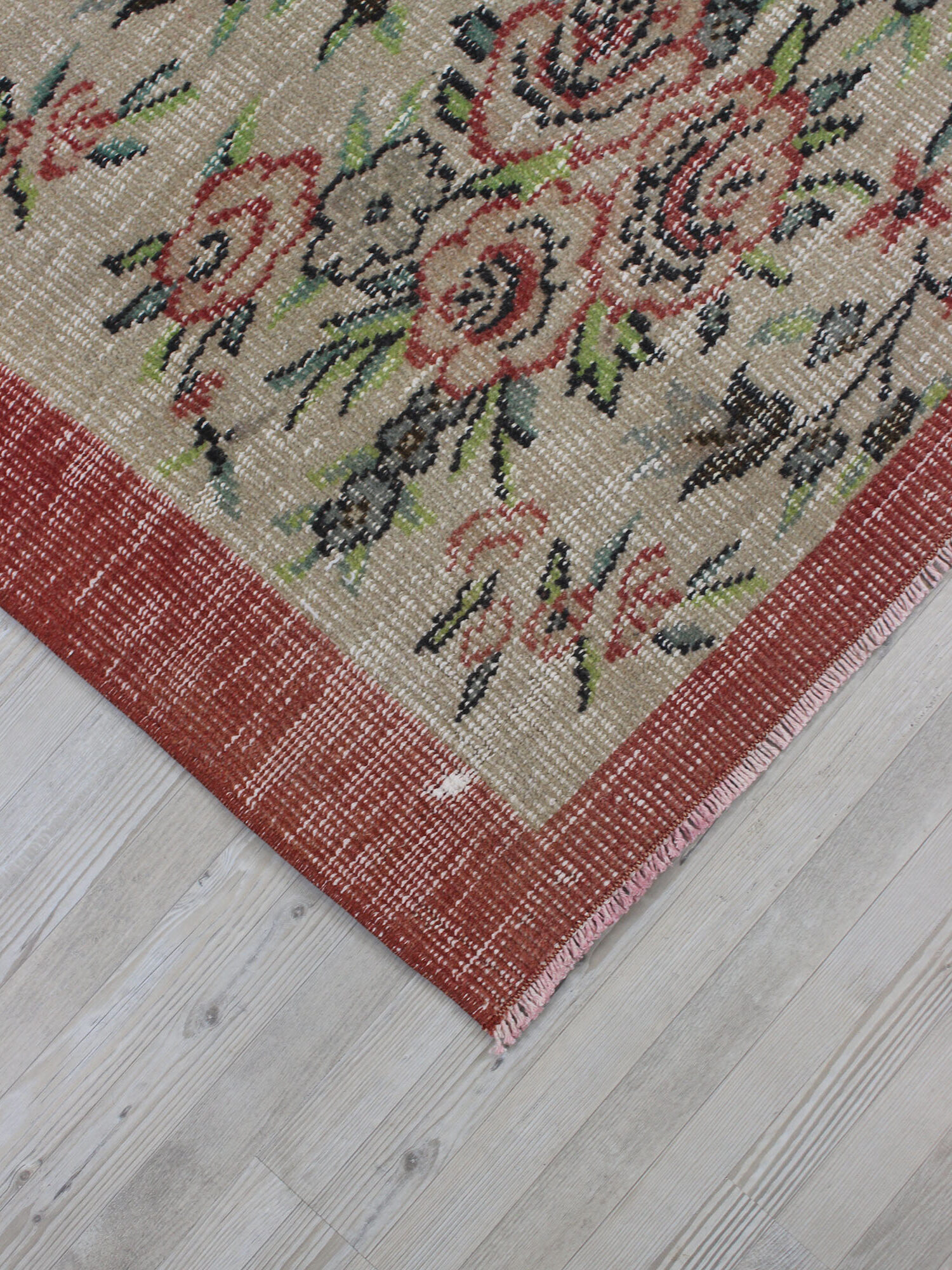 Vintage Wool Hand-Knotted Rug — detail view 5, handmade vintage rug