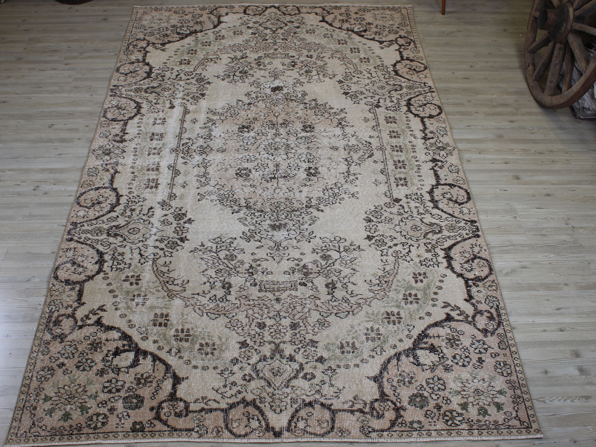 Vintage Handmade Wool Rug — detail view 3, handmade vintage rug