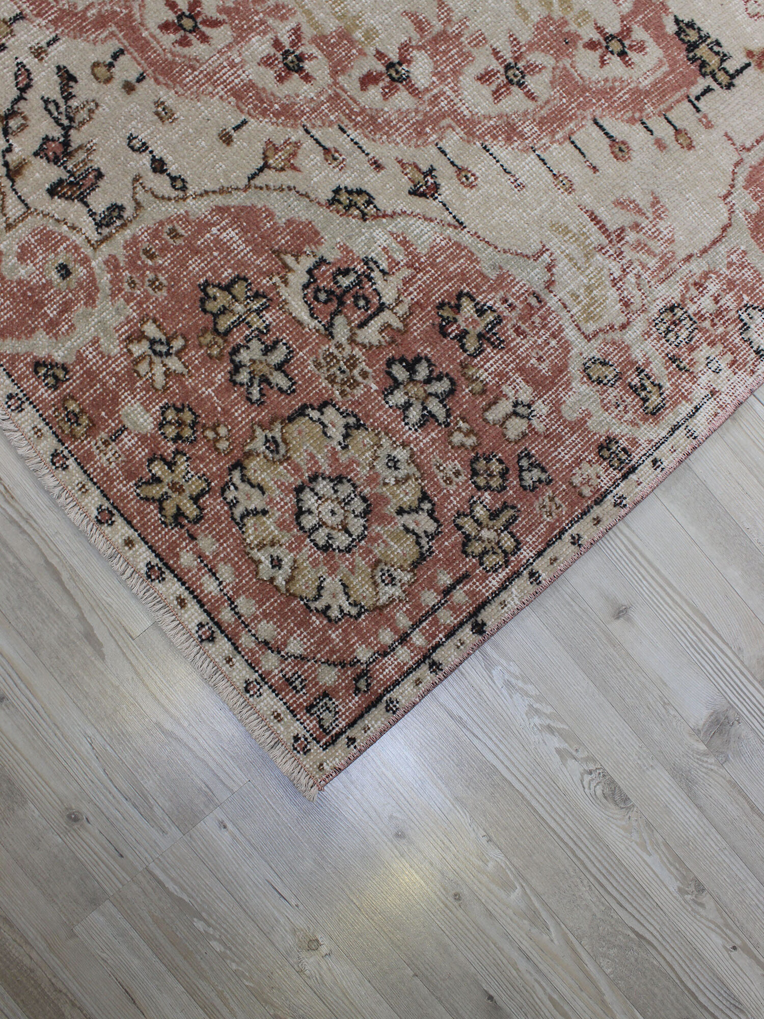 Vintage Distressed Wool Rug — detail view 4, handmade vintage rug