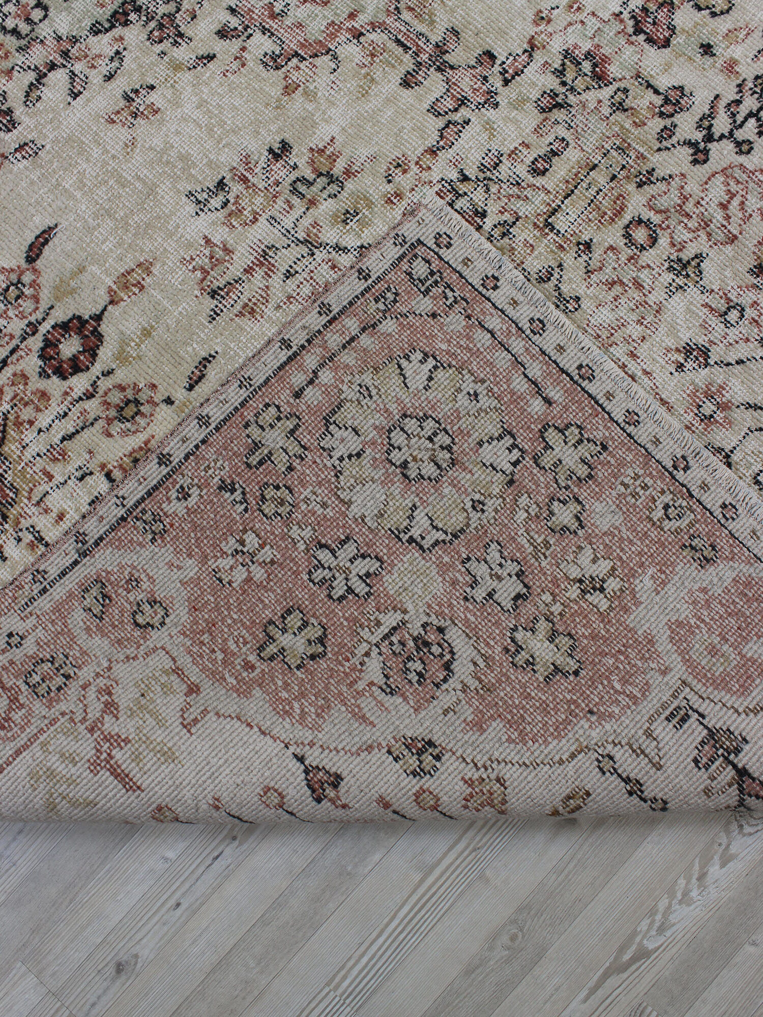 Vintage Distressed Wool Rug — detail view 5, handmade vintage rug