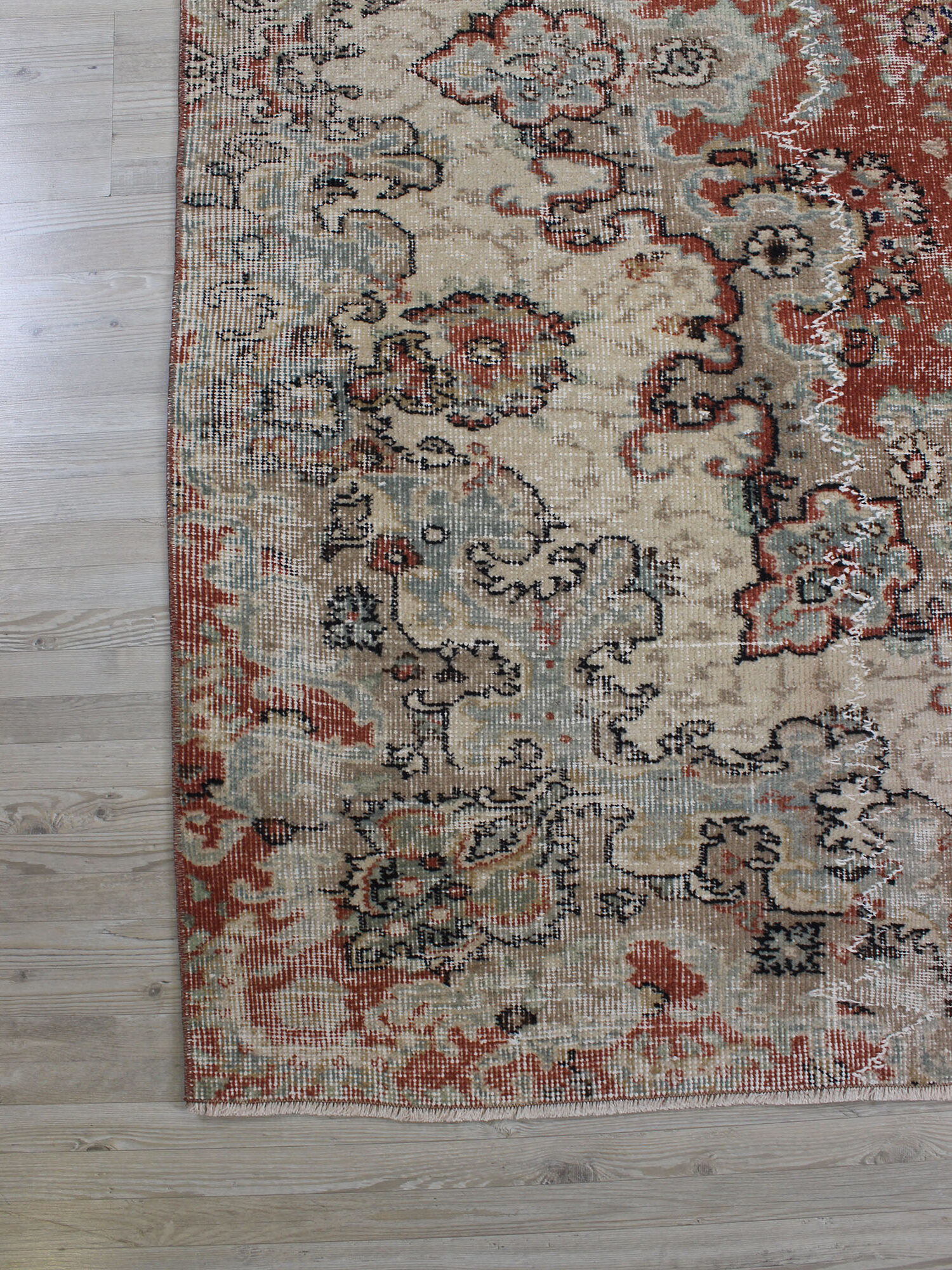 Handwoven Wool Rug, Vintage — detail view 2, handmade vintage rug