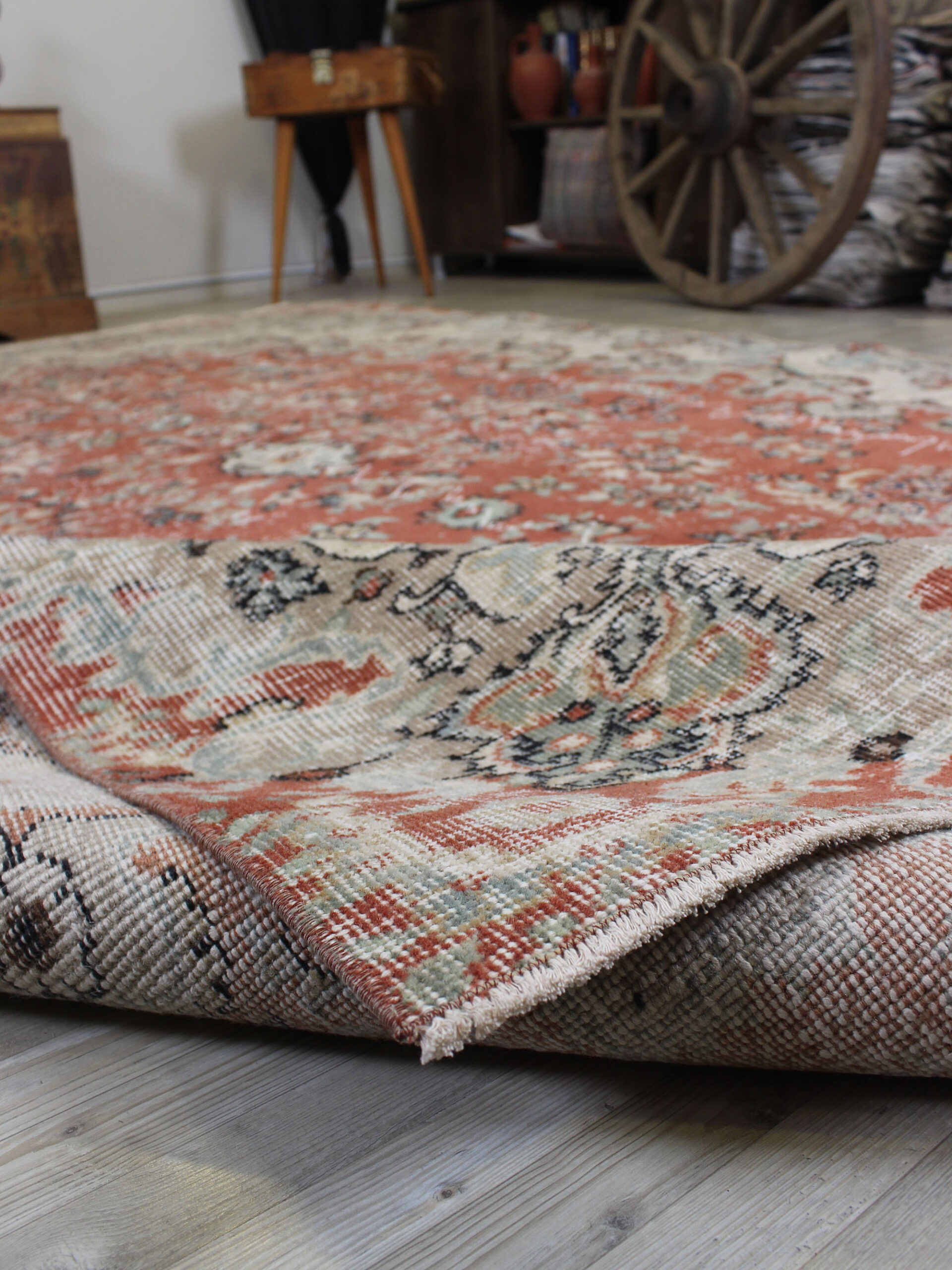 Handwoven Wool Rug, Vintage — detail view 4, handmade vintage rug