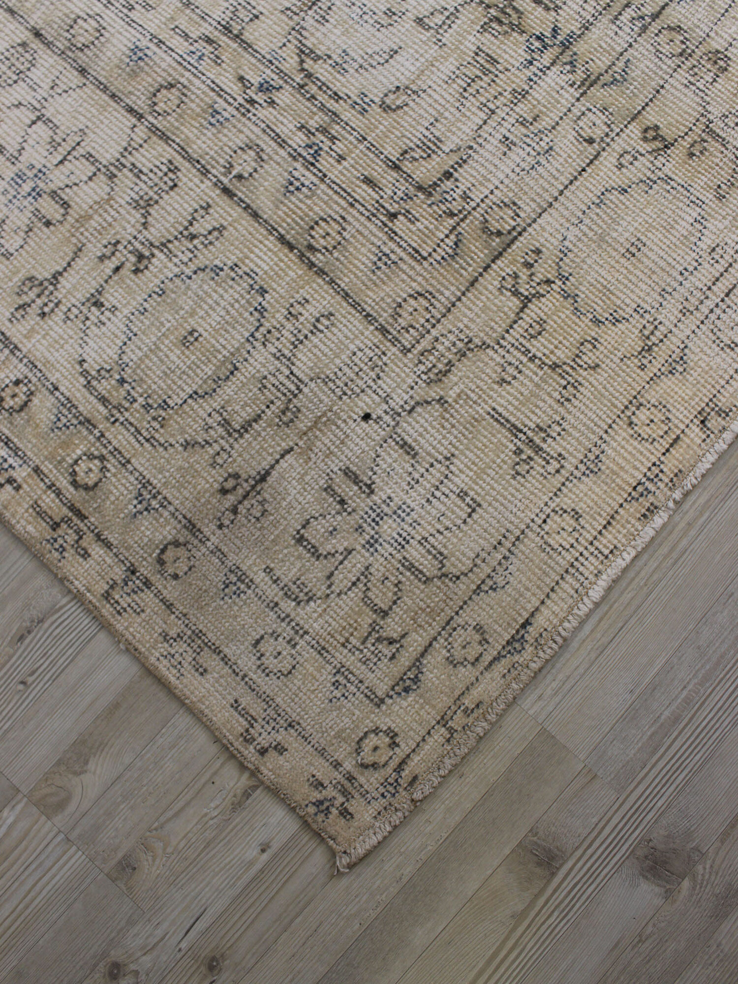 Handmade Wool Rug, Distressed — detail view 3, handmade vintage rug
