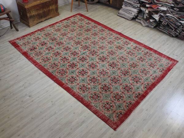 Handmade Vintage Wool Rug, Handmade rug, wool, cotton & silk wool/weave, size 199 × 282 cm, from Yahyalı, SKU 10565