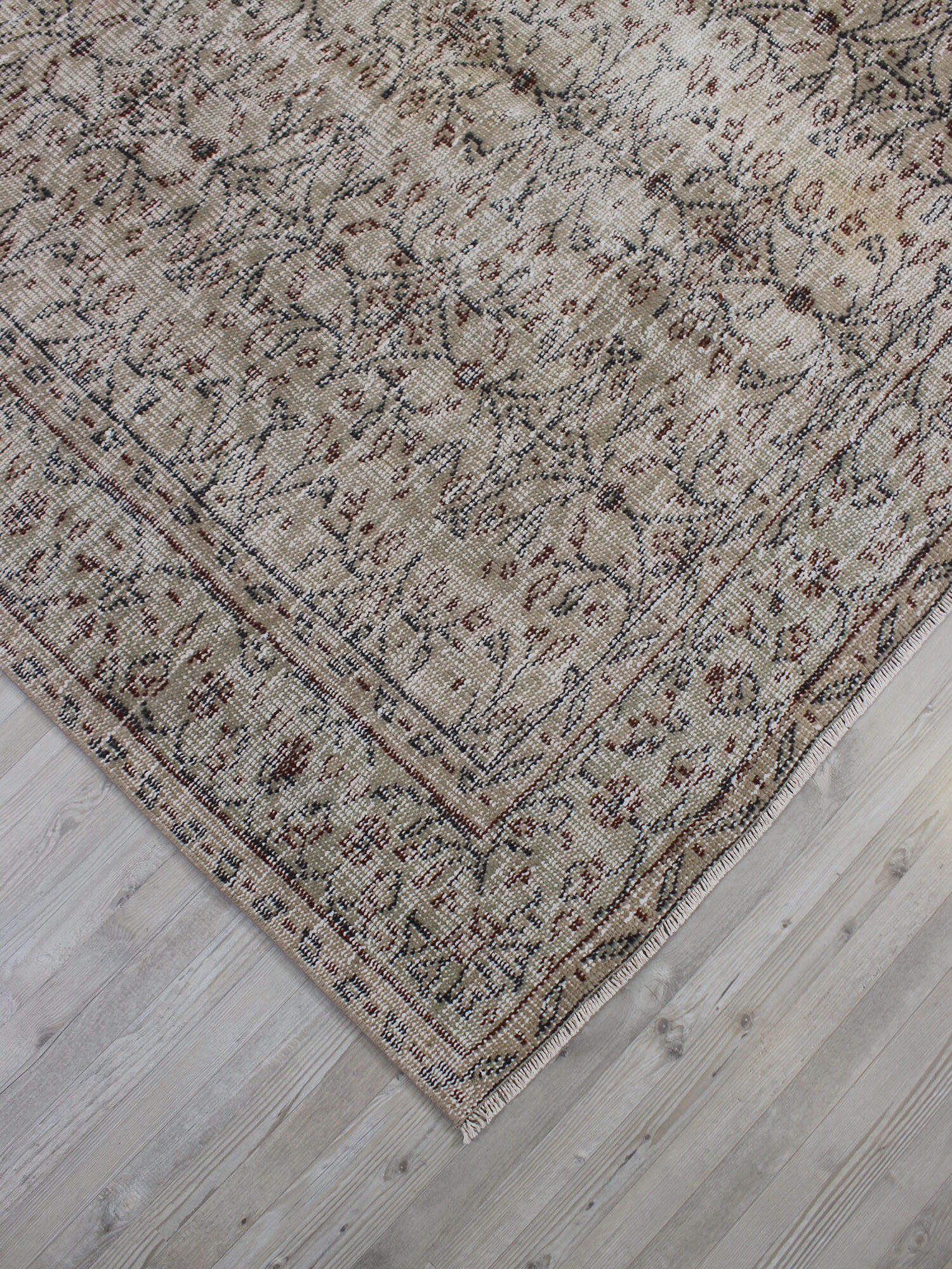 Handmade Distressed Rug — detail view 3, handmade vintage rug