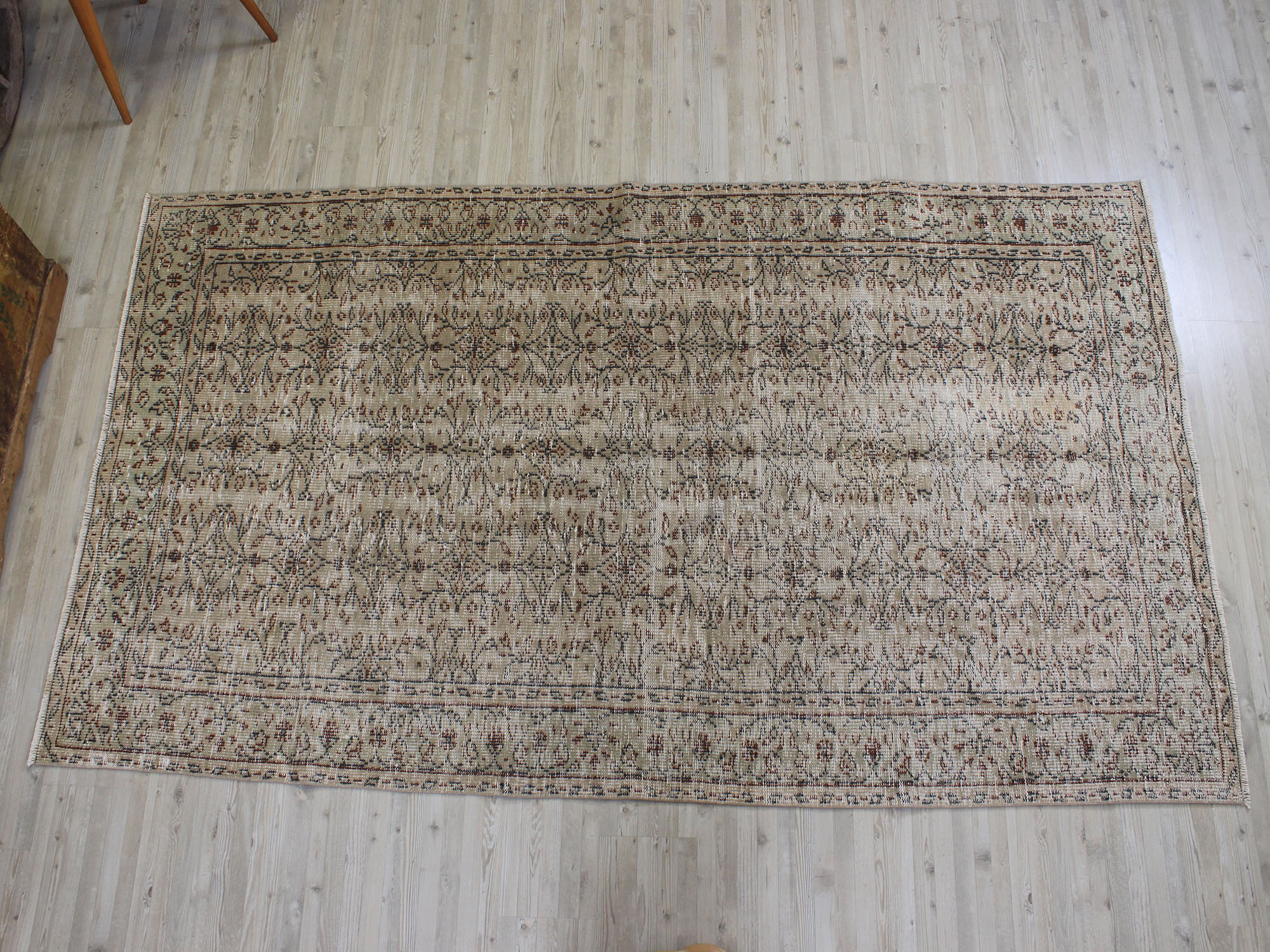 Handmade Distressed Rug — detail view 5, handmade vintage rug