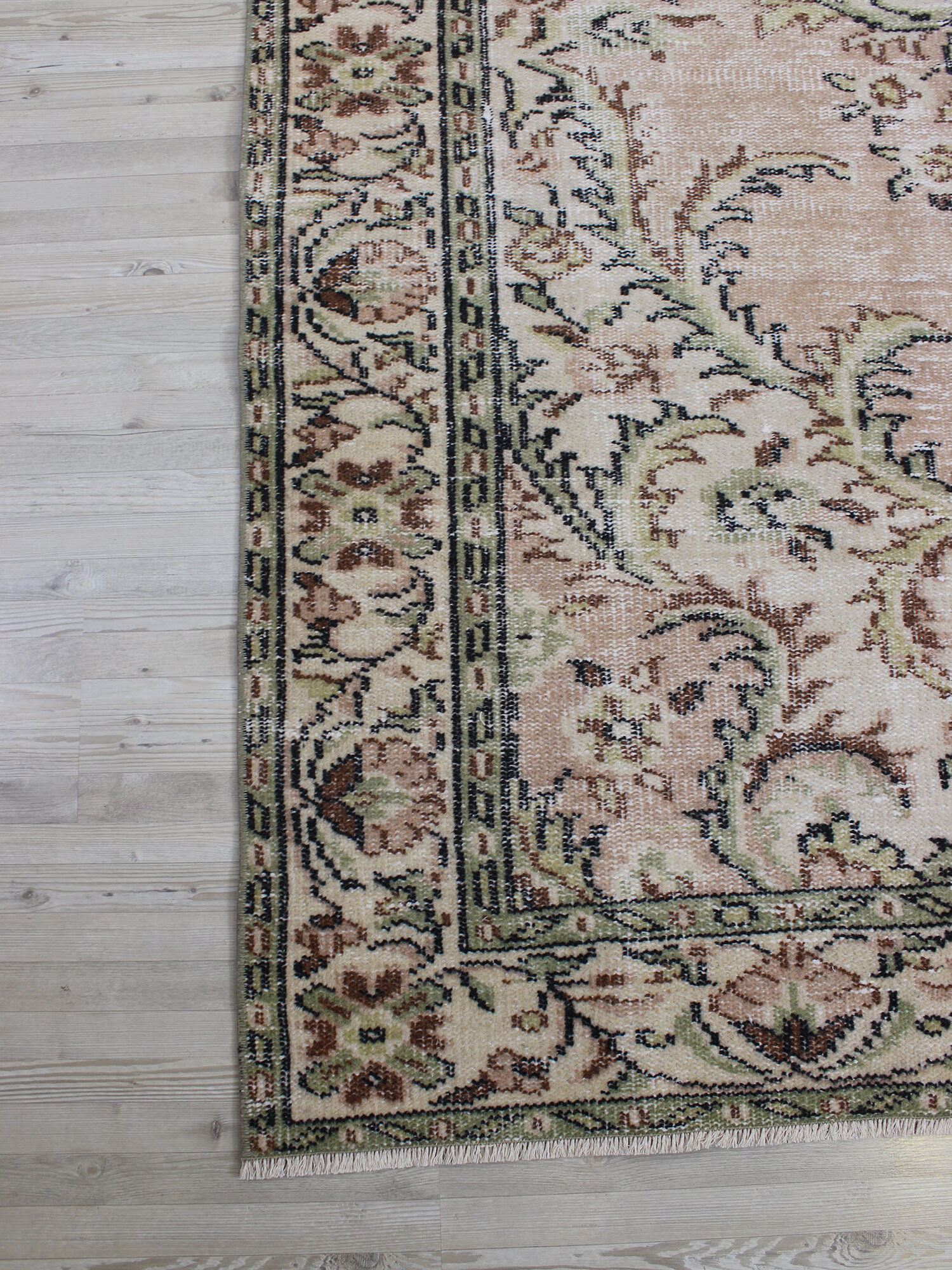 Distressed Handwoven Rug, Vintage — detail view 4, handmade vintage rug