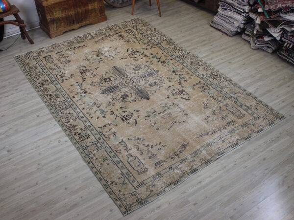 Vintage Hand-Woven Wool Rug, Handmade rug, wool, cotton & silk wool/weave, size 190 × 275 cm, from Yahyalı, SKU 10591