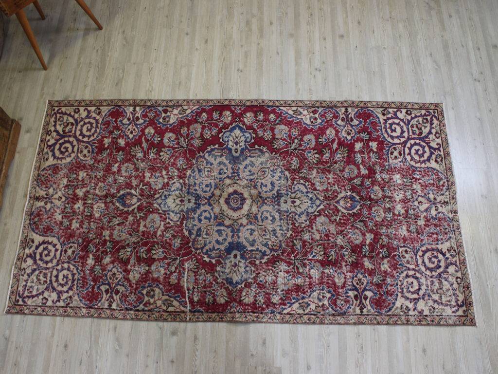 Distressed Hand-Woven Vintage Rug, detail view 2, handmade rug, SKU 10592