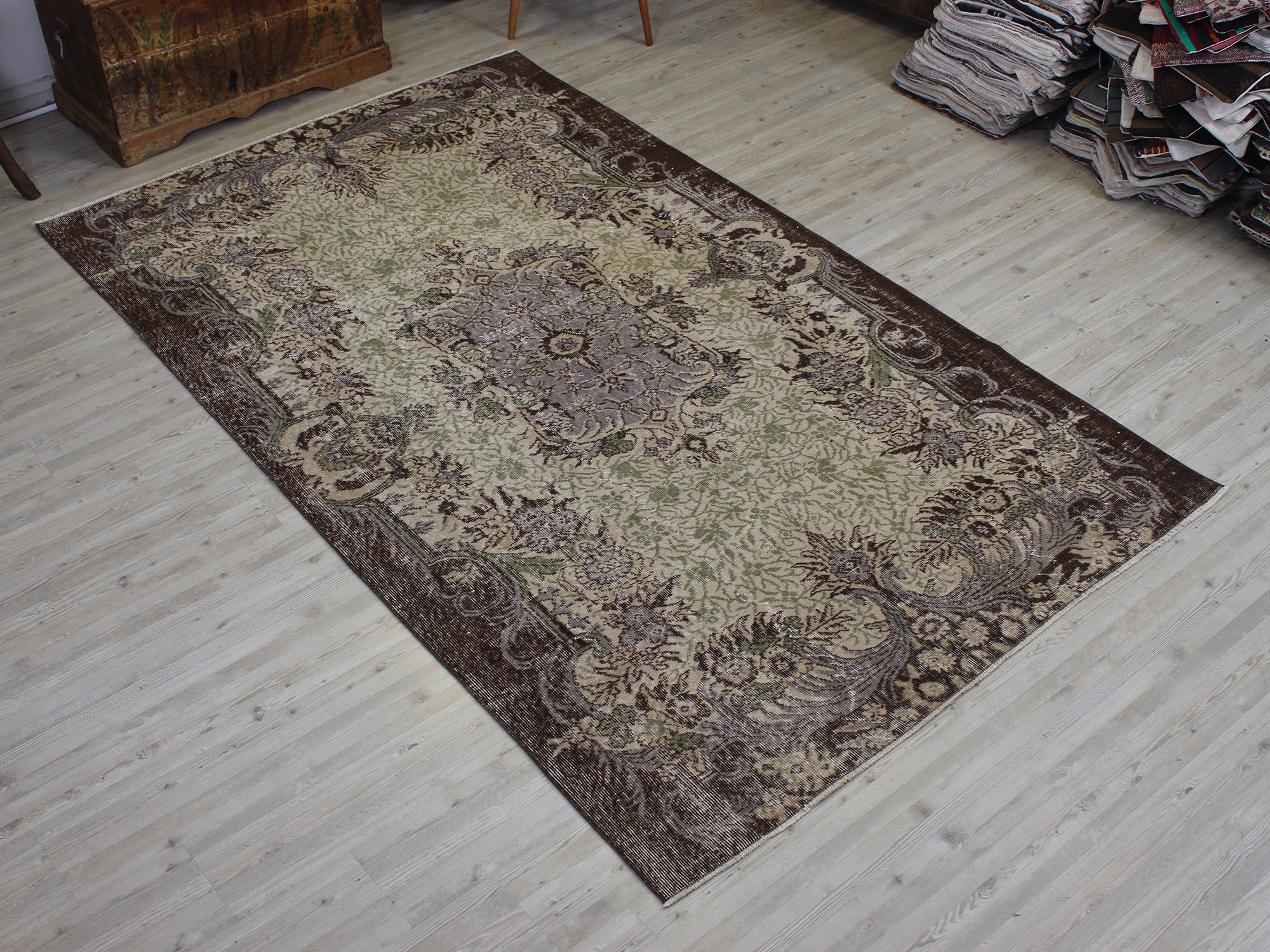 Vintage Handmade Wool Rug — detail view 3, handmade vintage rug