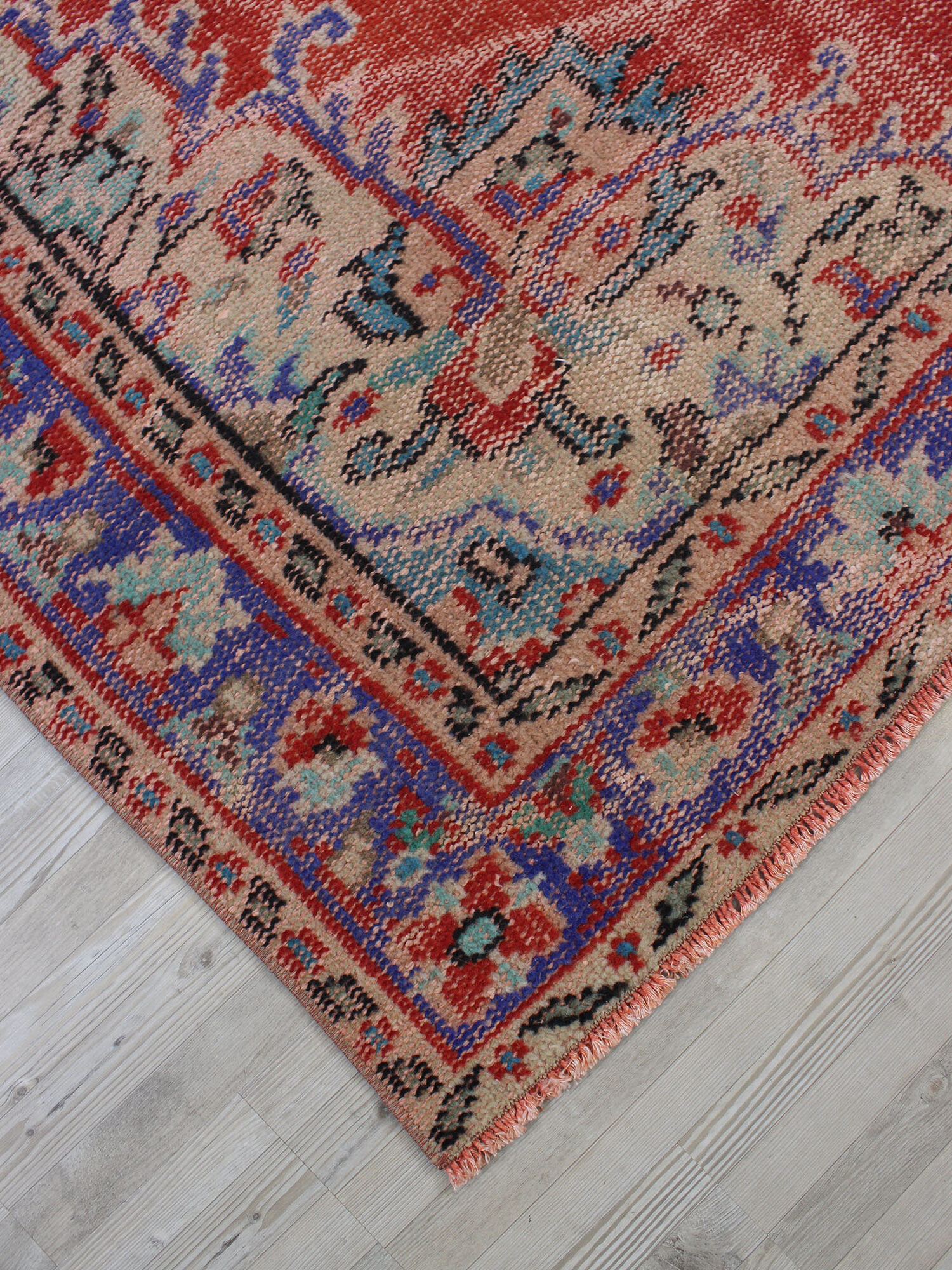 Vintage Handmade Wool Rug — detail view 3, handmade vintage rug