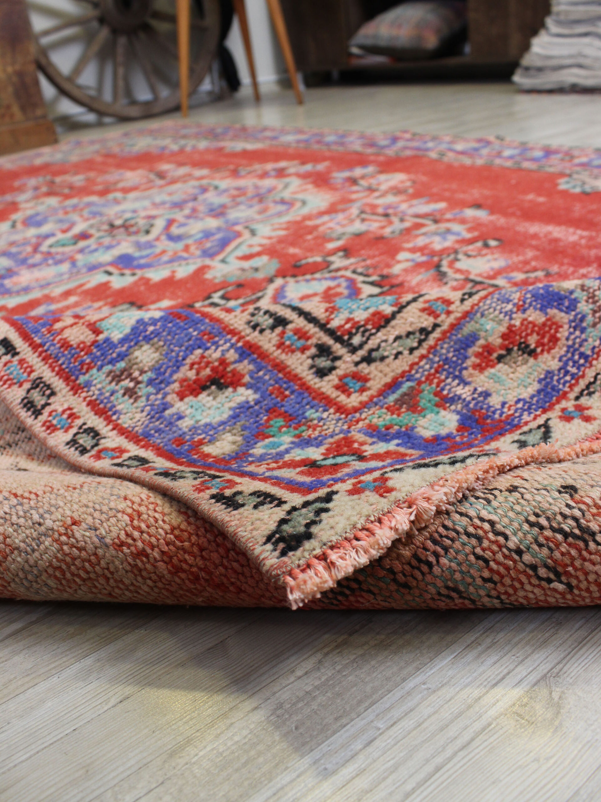 Vintage Handmade Wool Rug — detail view 5, handmade vintage rug