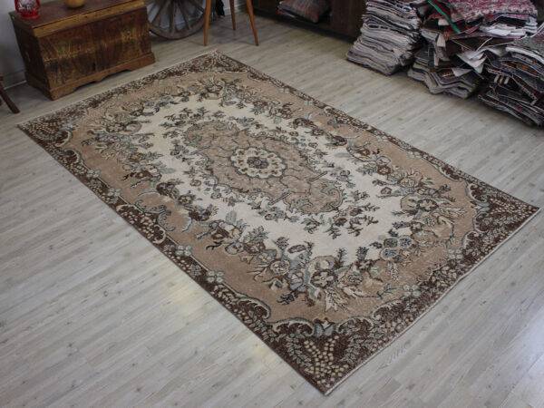Handmade Distressed Wool Rug, Handmade rug, cotton wool/weave, size 166 × 284 cm, from Konya, SKU 10607