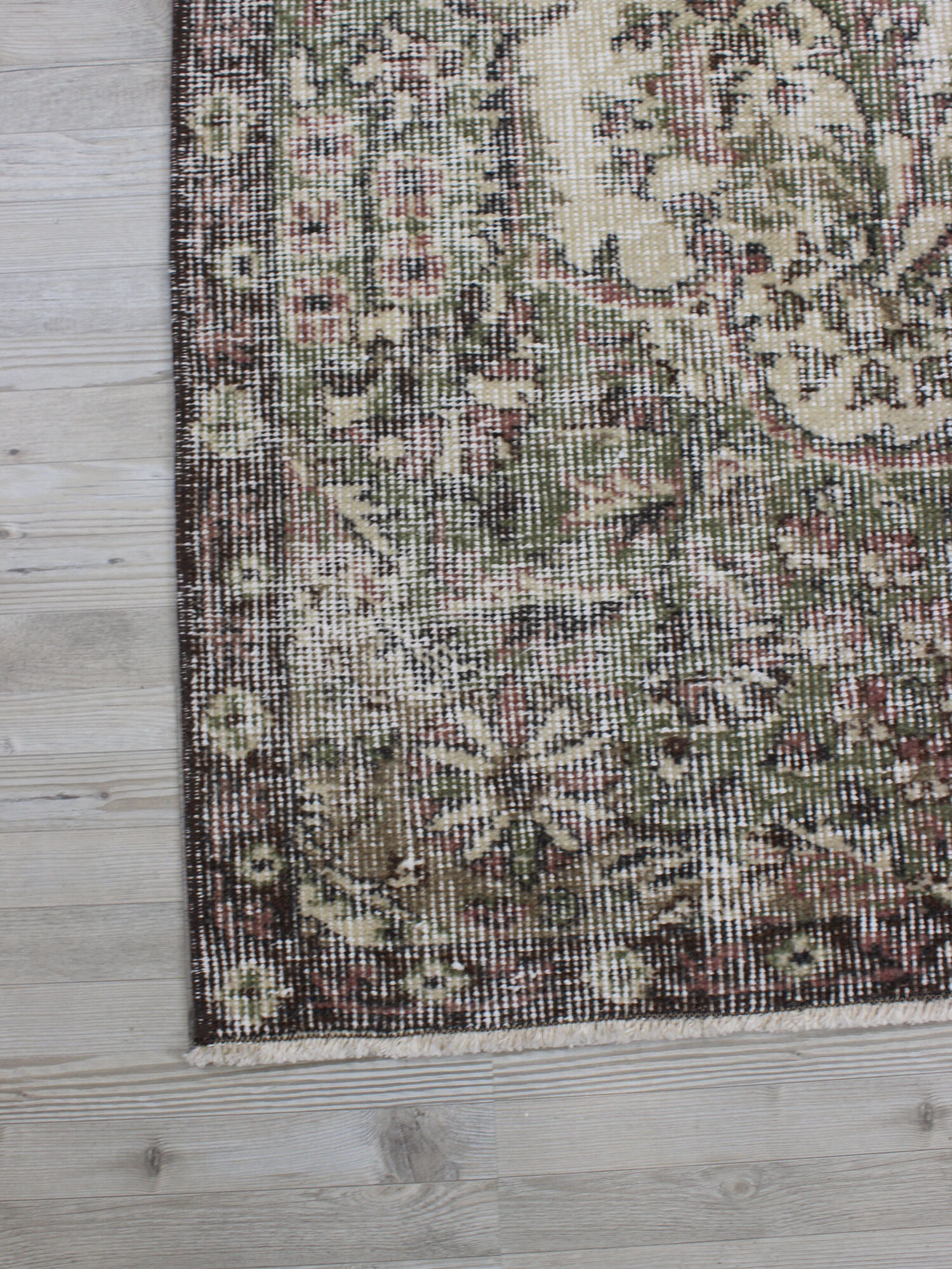Distressed Vintage Handmade Rug — detail view 3, handmade vintage rug