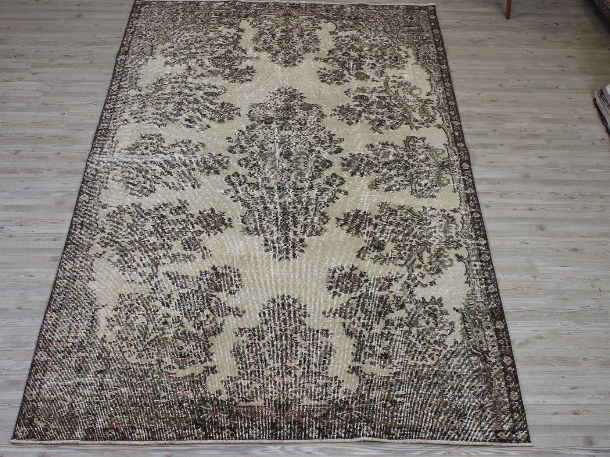 Distressed Vintage Handmade Rug — detail view 5, handmade vintage rug