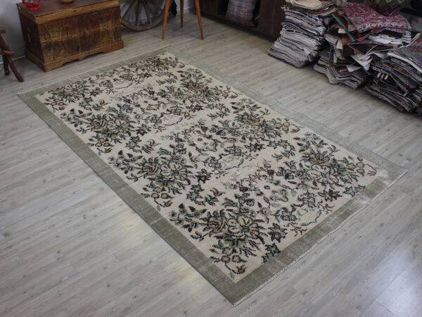 Vintage Handwoven Rug, Distressed, Handmade rug, silk wool/weave, size 170 × 275 cm, from Van, SKU 10613