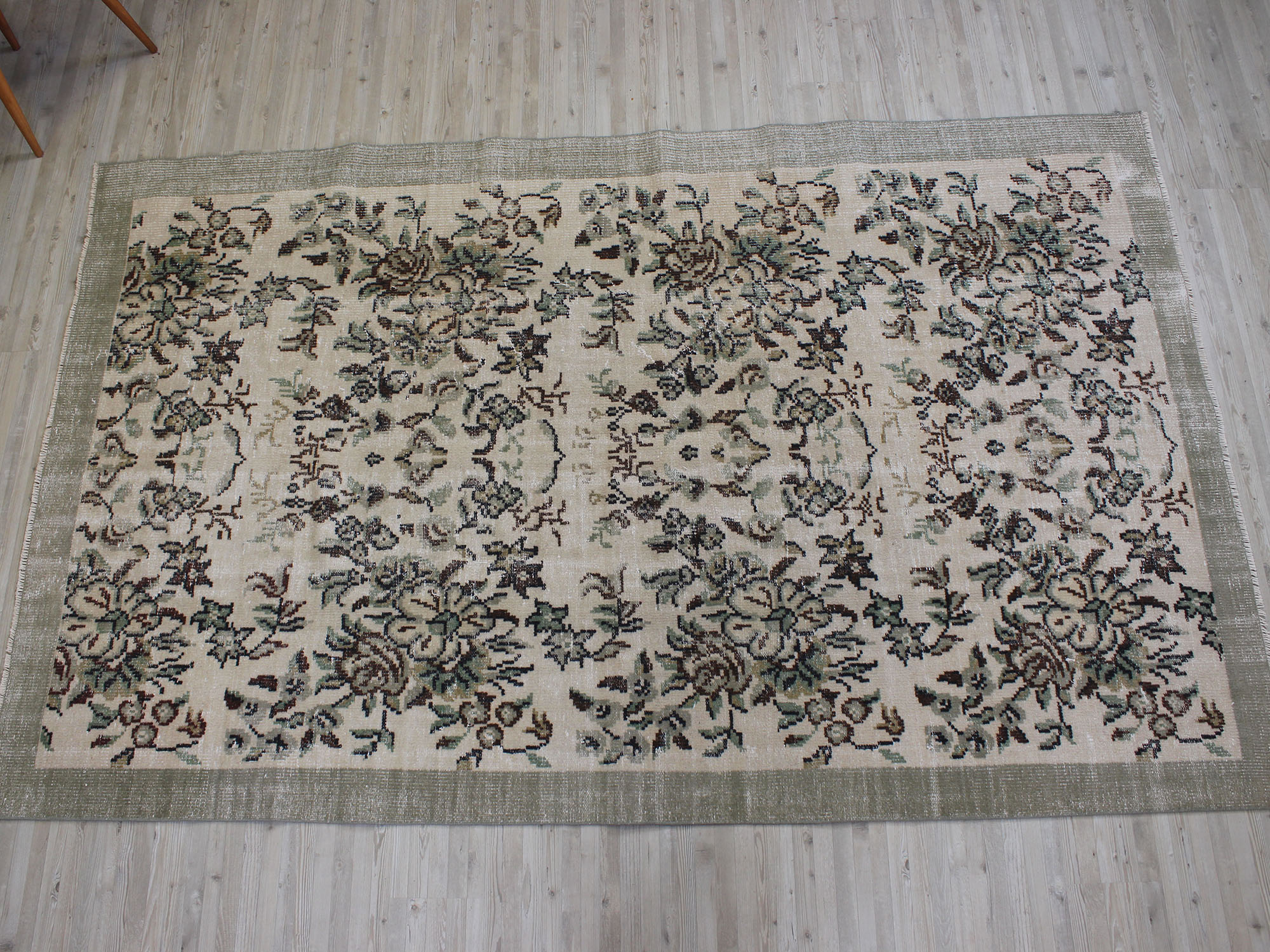Vintage Handwoven Rug, Distressed — detail view 2, handmade vintage rug