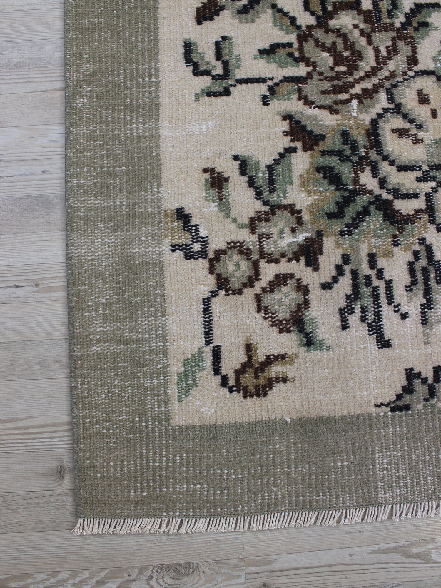 Vintage Handwoven Rug, Distressed — detail view 3, handmade vintage rug
