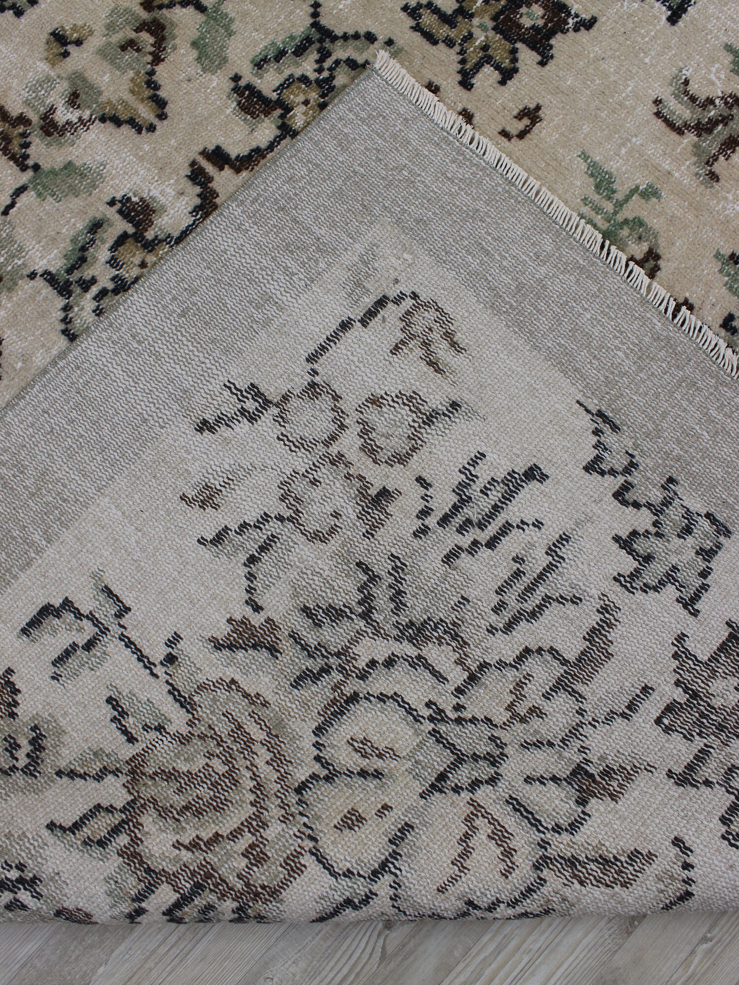 Vintage Handwoven Rug, Distressed — detail view 5, handmade vintage rug