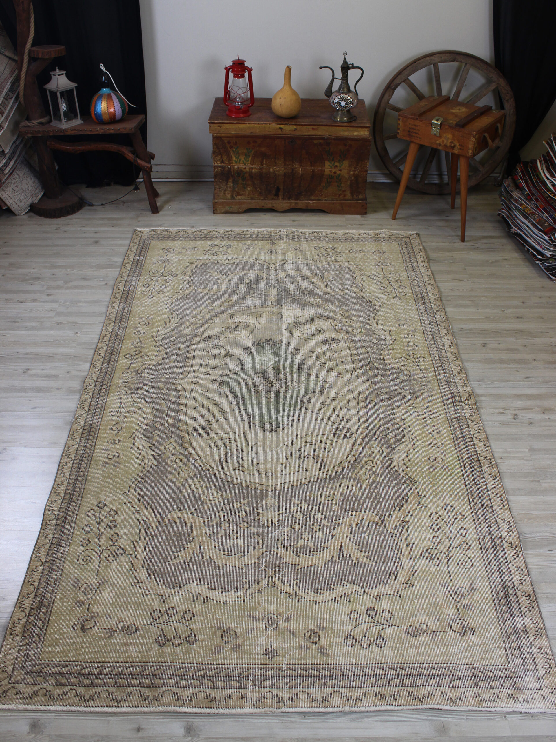 Eskitme Yün Vintage El Yapımı Halı 160 x 266 cm 10617 - Görsel 7