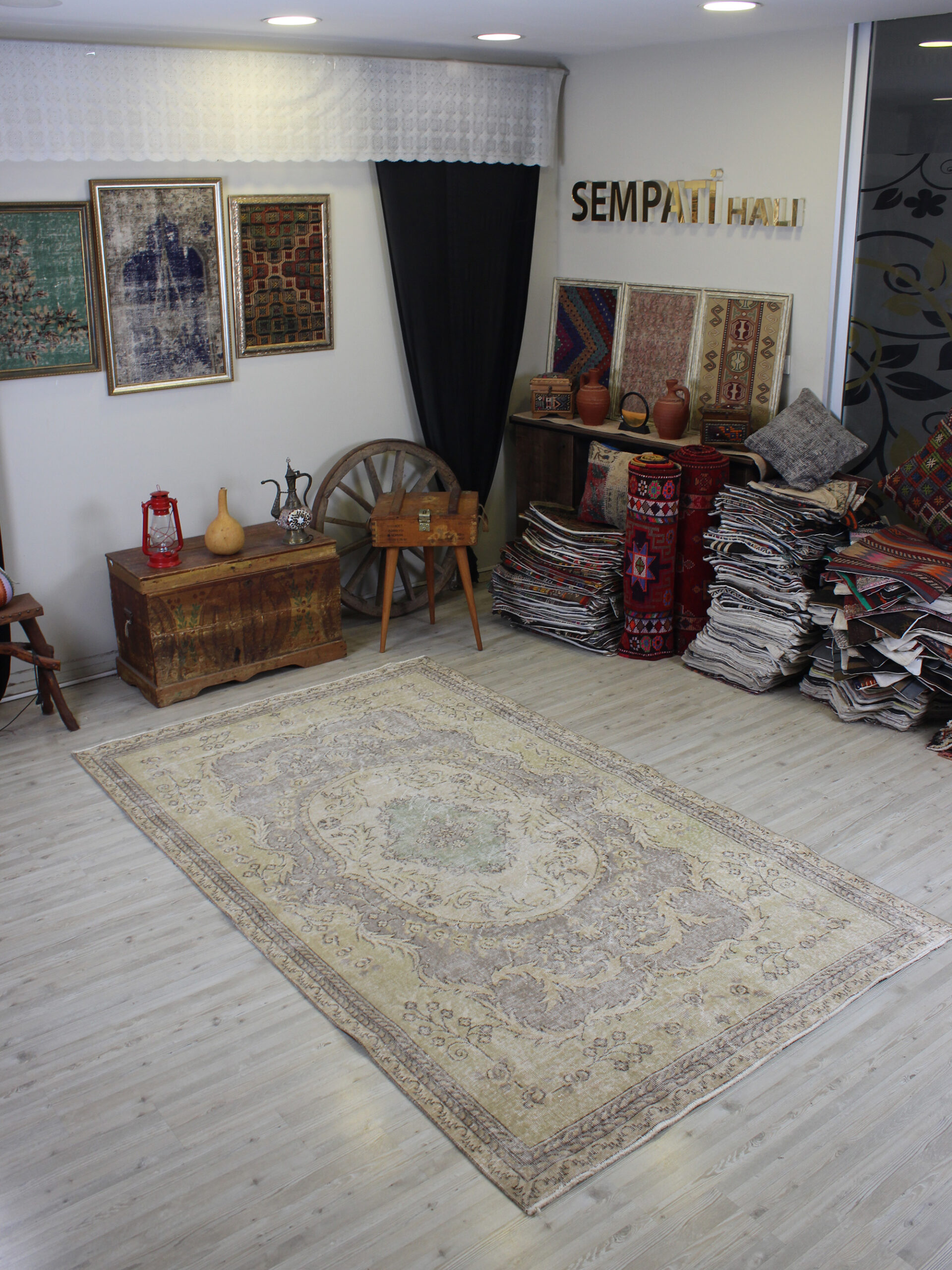 Eskitme Yün Vintage El Yapımı Halı 160 x 266 cm 10617 - Görsel 9