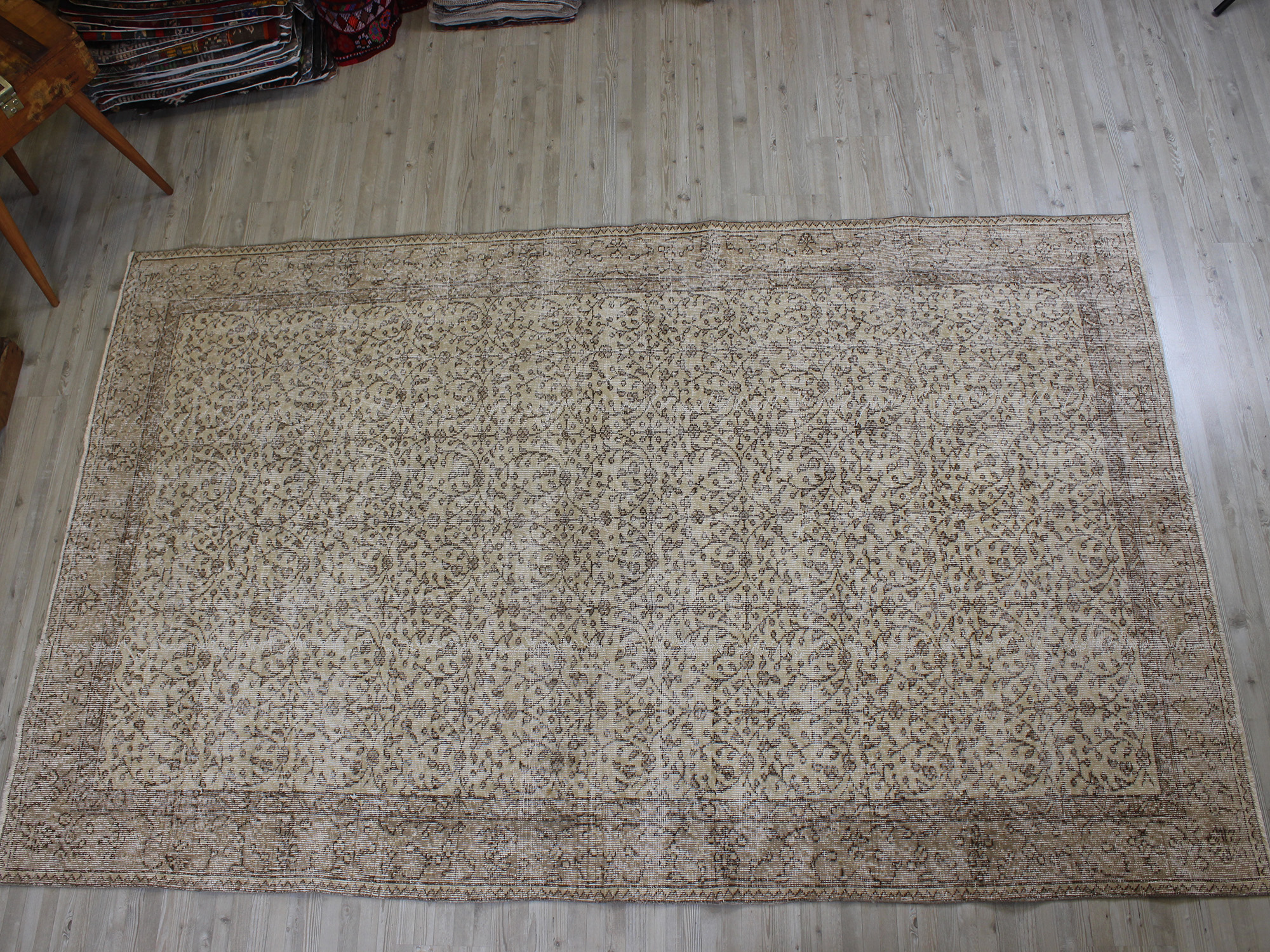 Vintage Handmade Wool Rug — detail view 3, handmade vintage rug