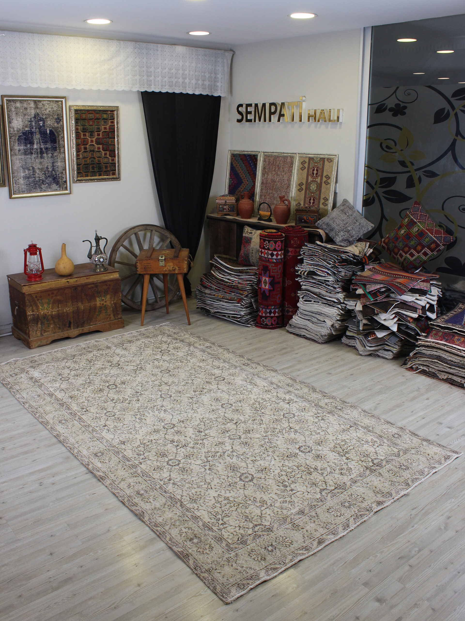 Eskitme Yün El Yapımı Halı Vintage 170 x 298 cm 10620 - Görsel 12