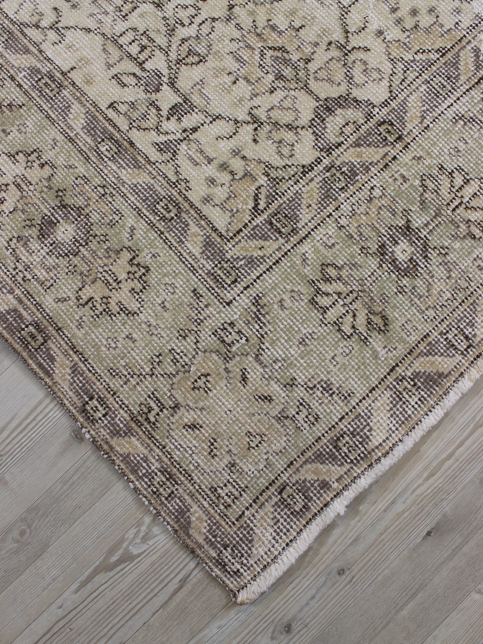 Distressed Wool Handmade Rug, Vintage — detail view 2, handmade vintage rug
