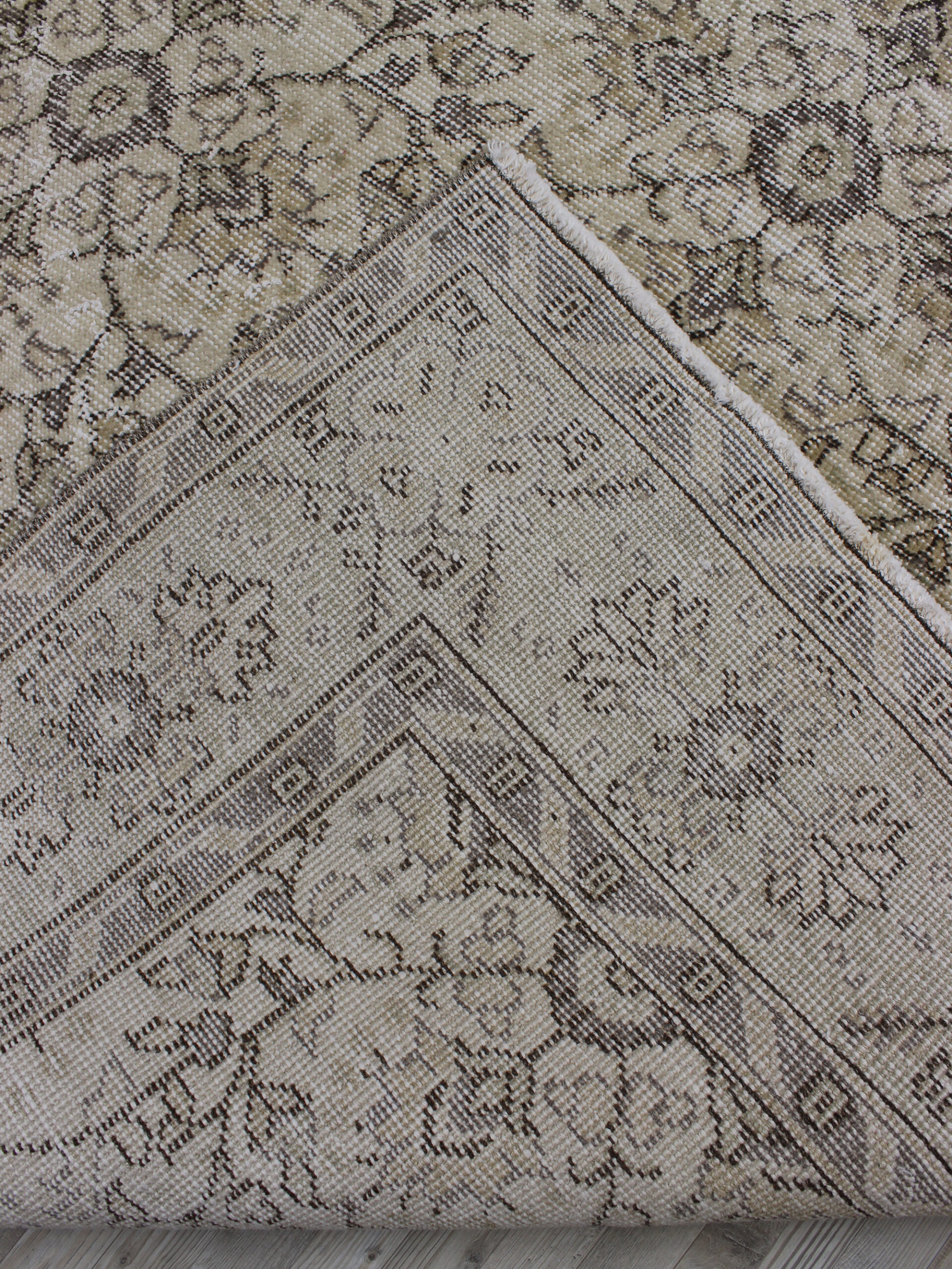 Distressed Wool Handmade Rug, Vintage — detail view 3, handmade vintage rug