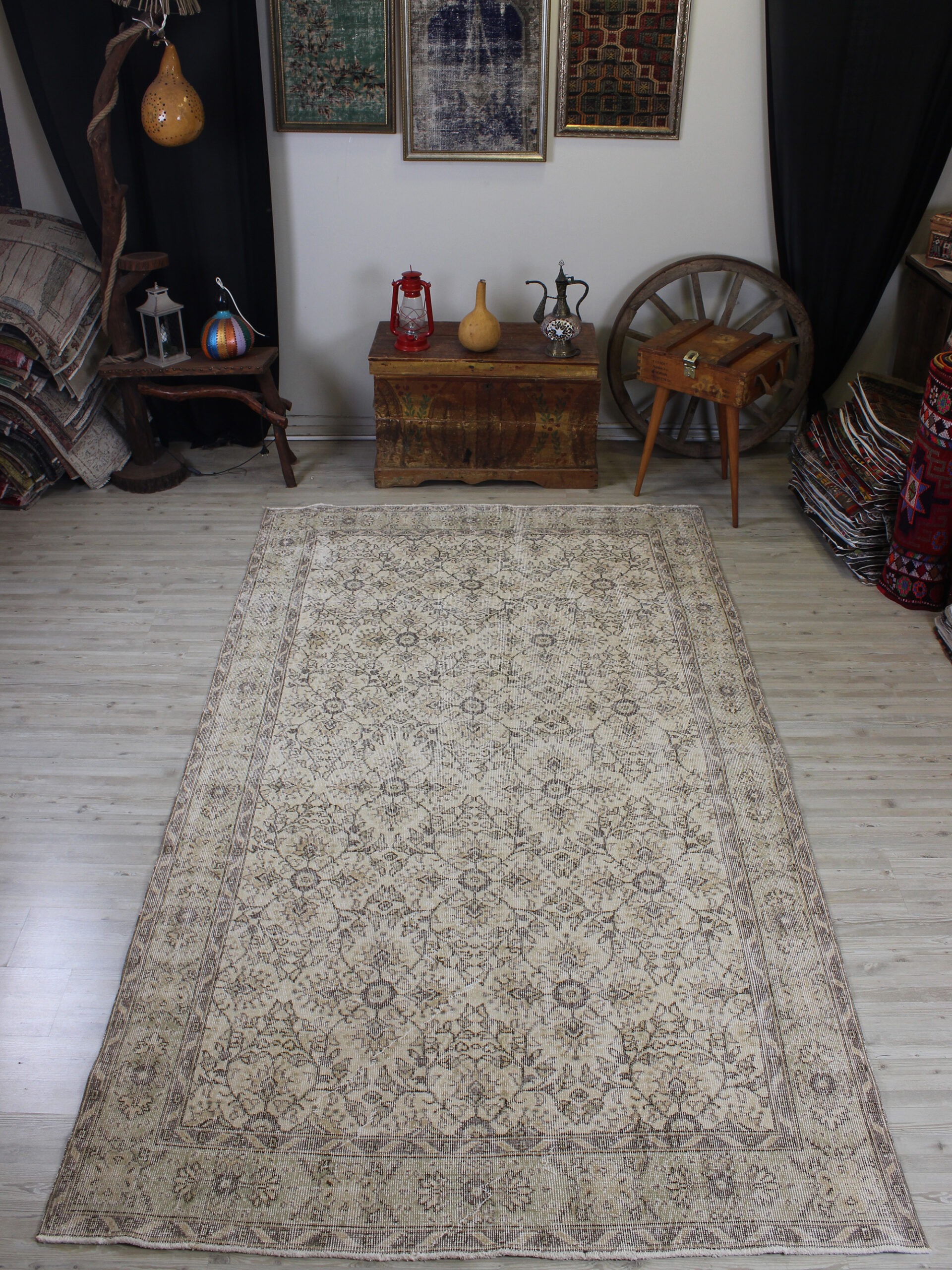 Eskitme Yün El Yapımı Halı Vintage 170 x 298 cm 10620 - Görsel 10