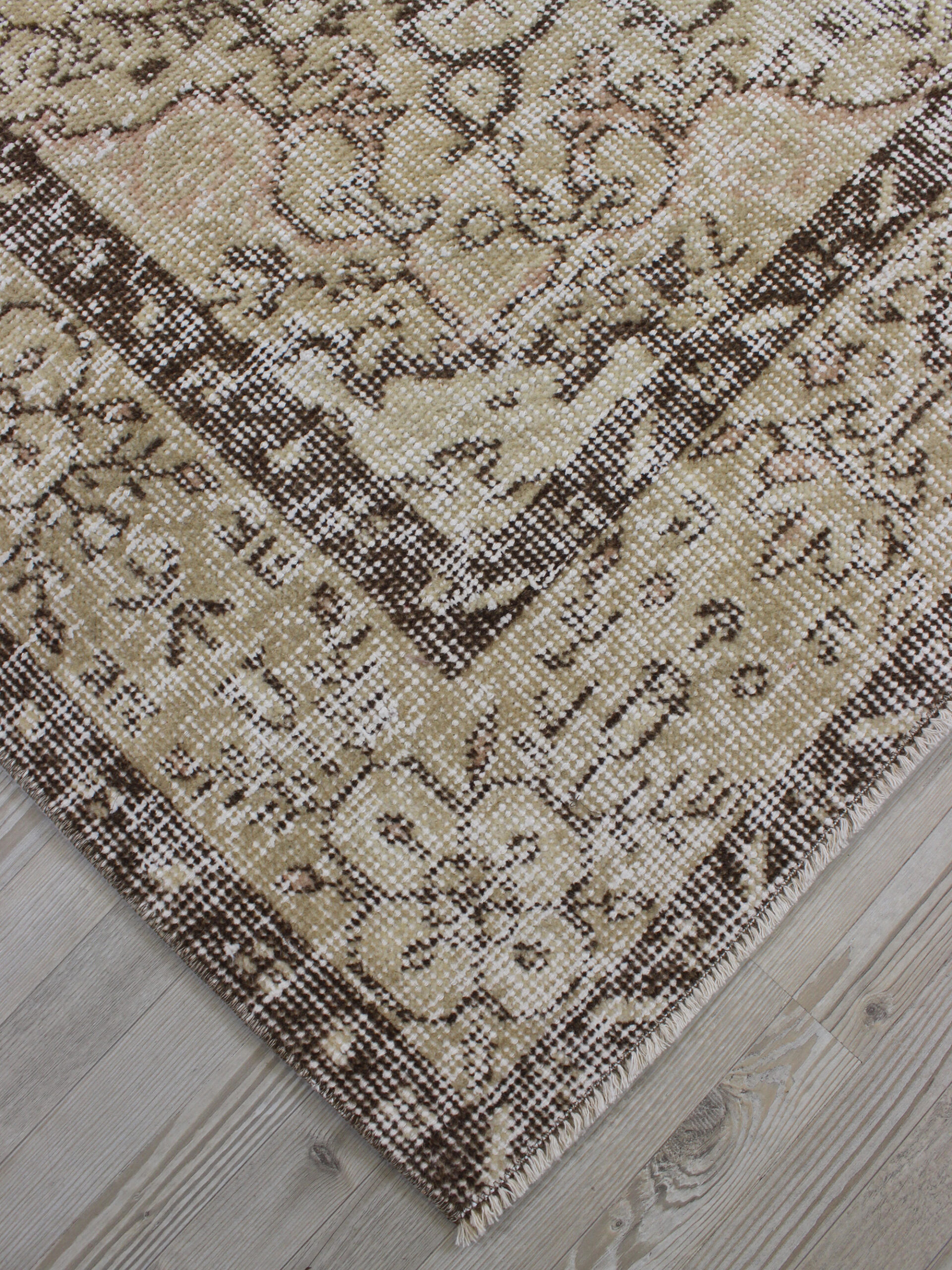 Vintage Handmade Rug, Distressed — detail view 2, handmade vintage rug