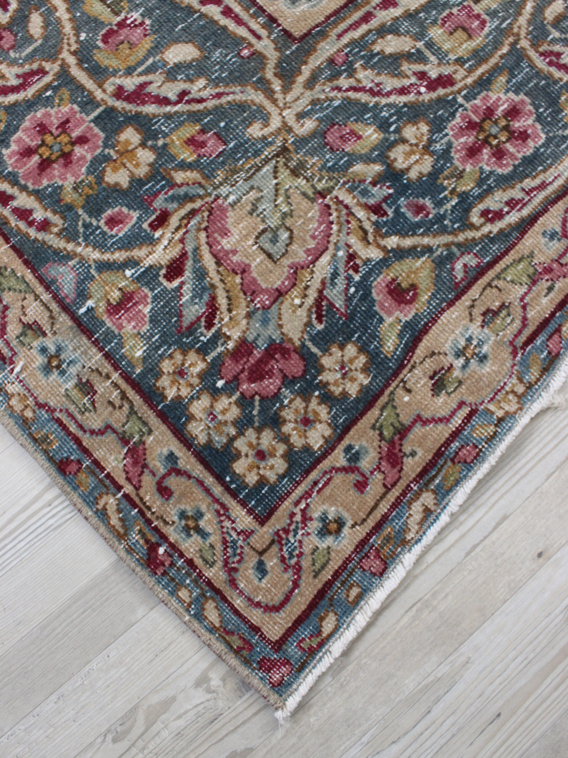 Distressed Wool Vintage Rug — detail view 3, handmade vintage rug